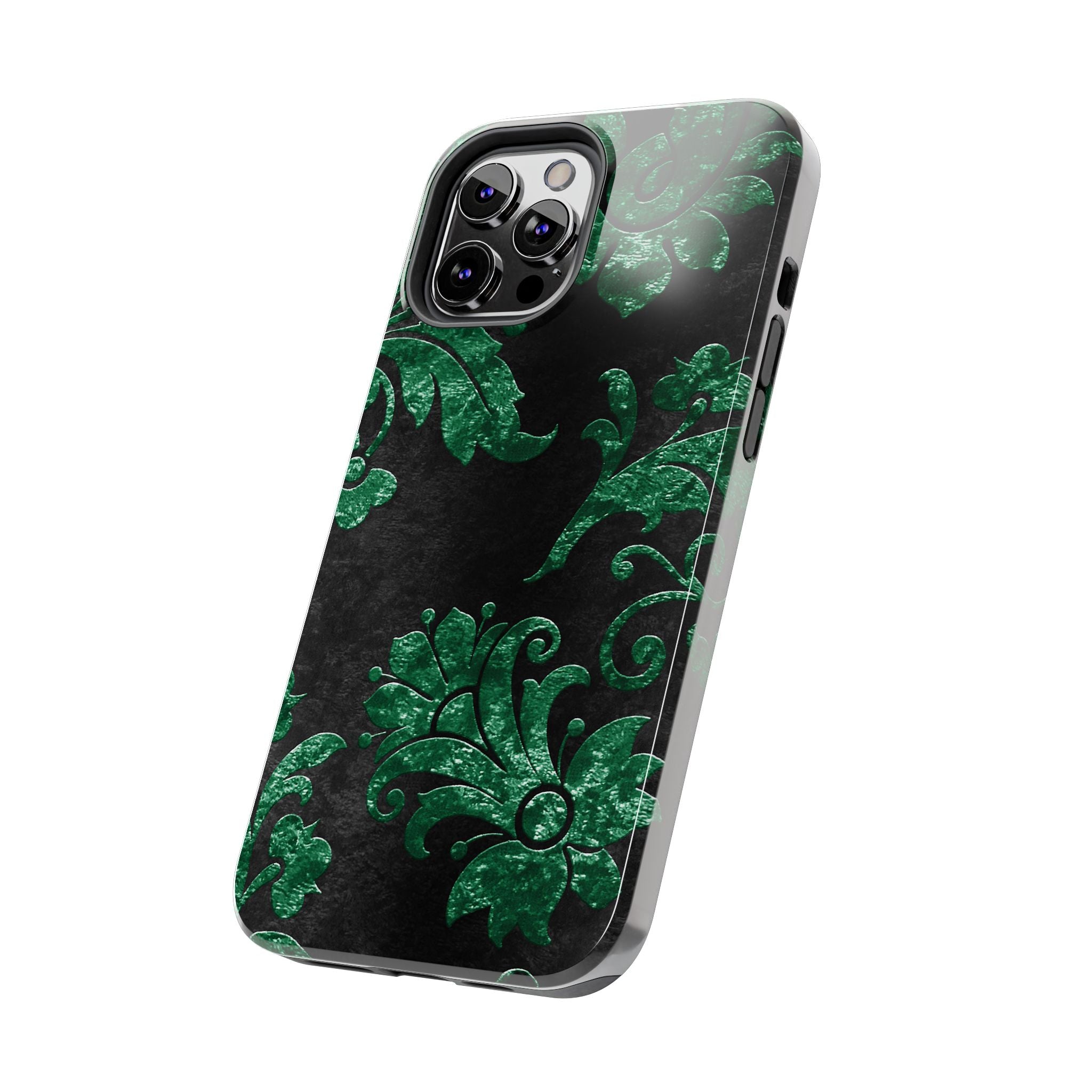 embossed-emerald-velvet-tough-iphone-case-protective-iphone-cover-heavy-duty-iphone-case-rugged-phone-case-durable-smartphone