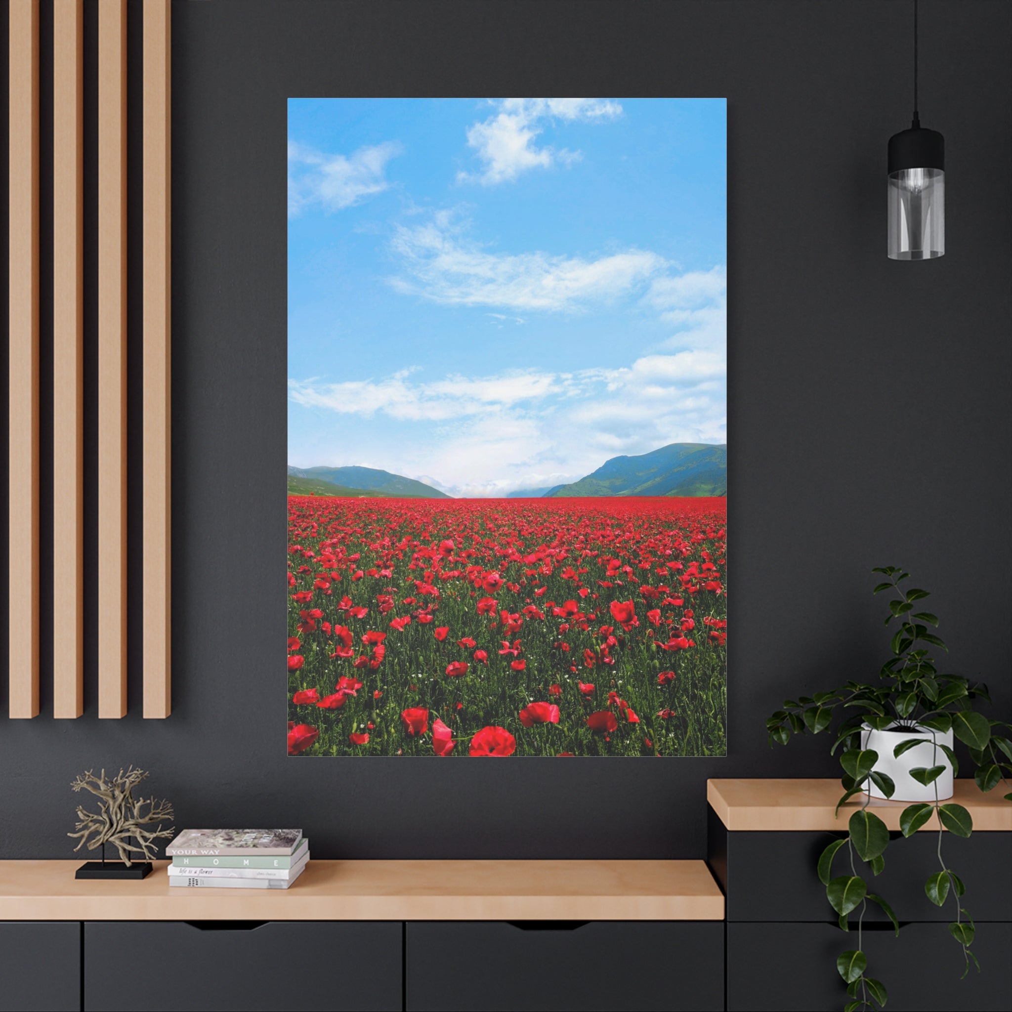 canvas-wall-art-red-poppy-flower-print-spring-floral-decor-matte-stretched-1-25-inch-home-office-decoration