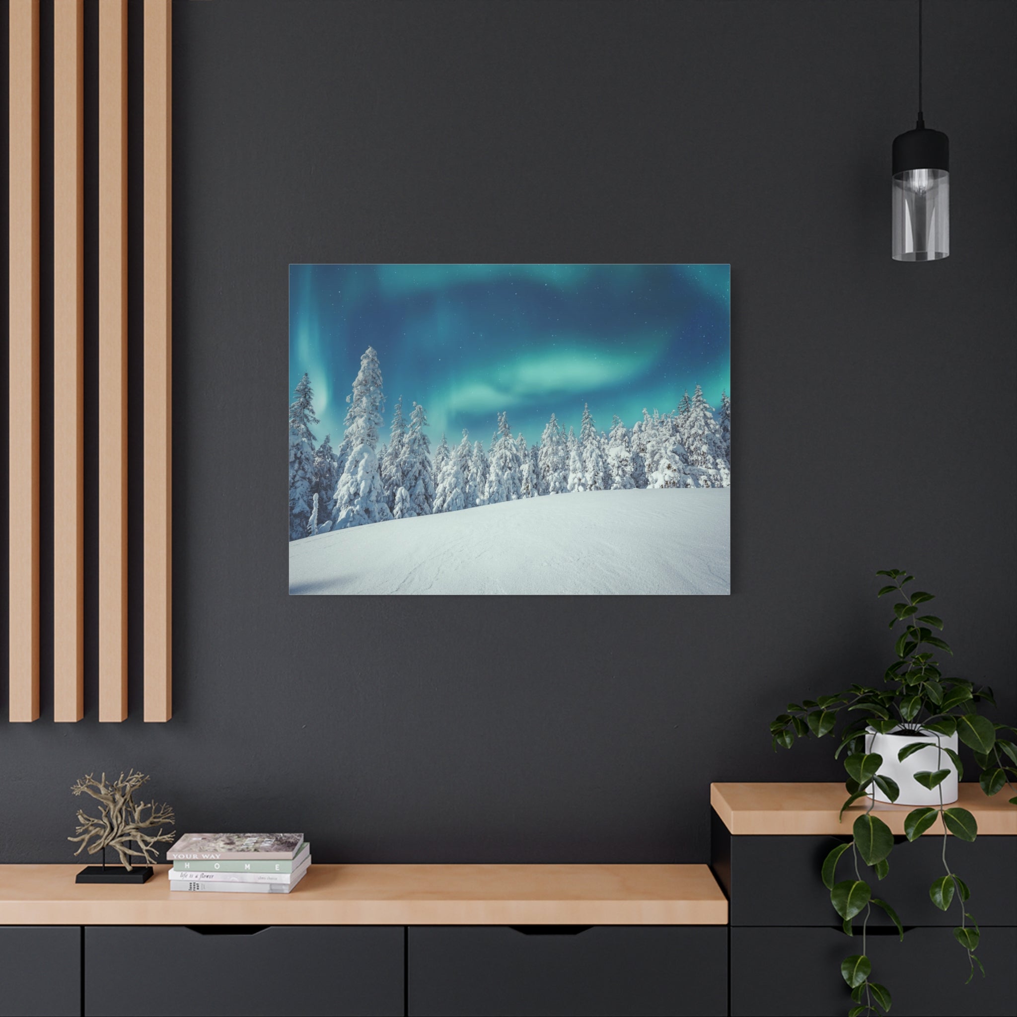 winter-canvas-wall-art-print-winter-tree-aurora-borealis-winter-decor-matte-canvas