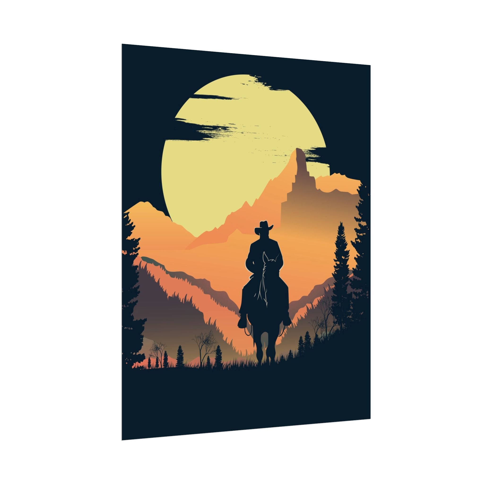 cowboy-western-poster-wall-decor-poster-print-rustic-southwestern-home-decoration-texas-desert-landscape-farmhouse-decor