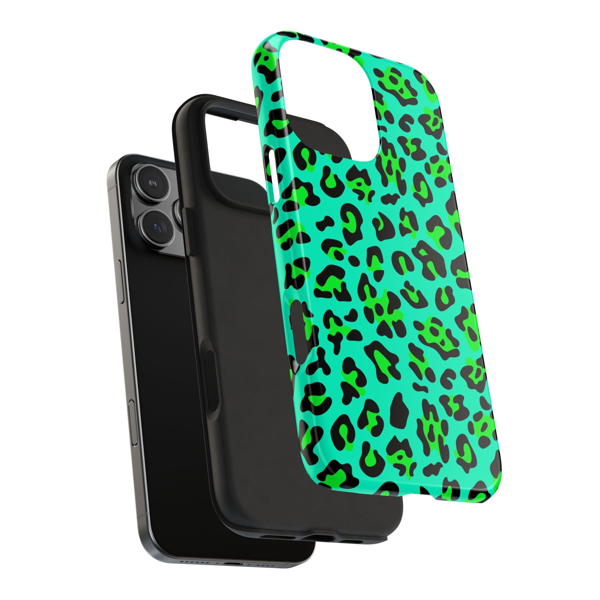 neon-green-teal-leopard-iphone-tough-case-stylish-phone-cover-protective-cellphone-case-trendy-smartphone-accessory-gift-for-