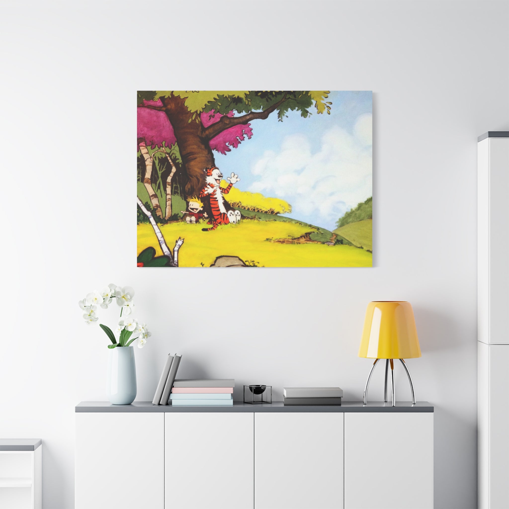 Calvin and Hobbes Canvas Wall Art - Nostalgic Comic Strip Poster for Kids Room & Nursery Room Decor - Adventure Theme Print