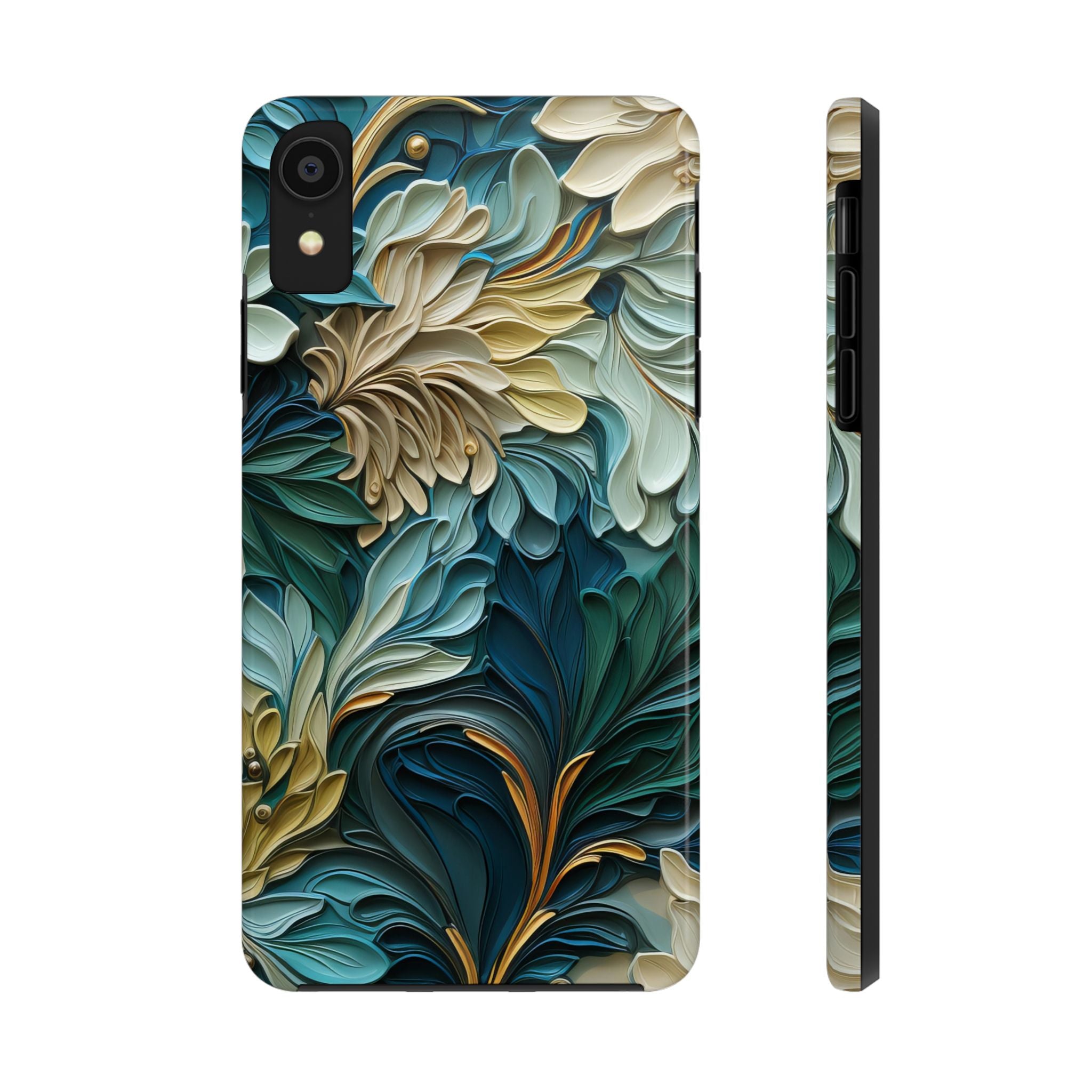textured-art-nouveau-floral-tough-phone-case-cottagecore-iphone-case-unique-floral-phone-cover-vintage-style-iphone-case-prot