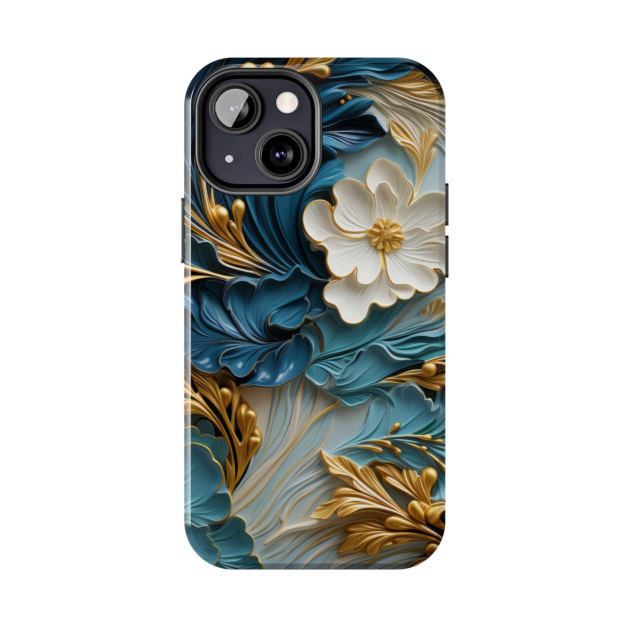 textured-art-nouveau-floral-tough-phone-case-cottagecore-iphone-case-unique-floral-phone-cover-vintage-style-iphone-case-prot