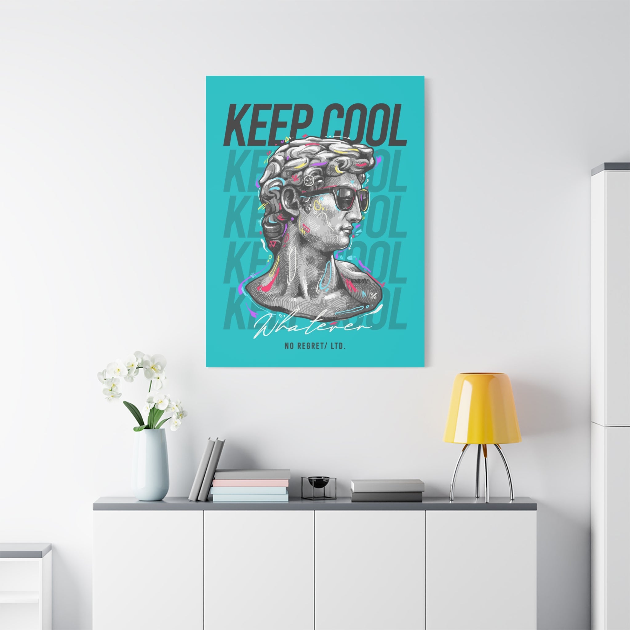 canvas-print-david-statue-with-sunglasses-living-room-decor-wall-art-matte-canvas-stretched-print-cool-home-decor-gift-unique