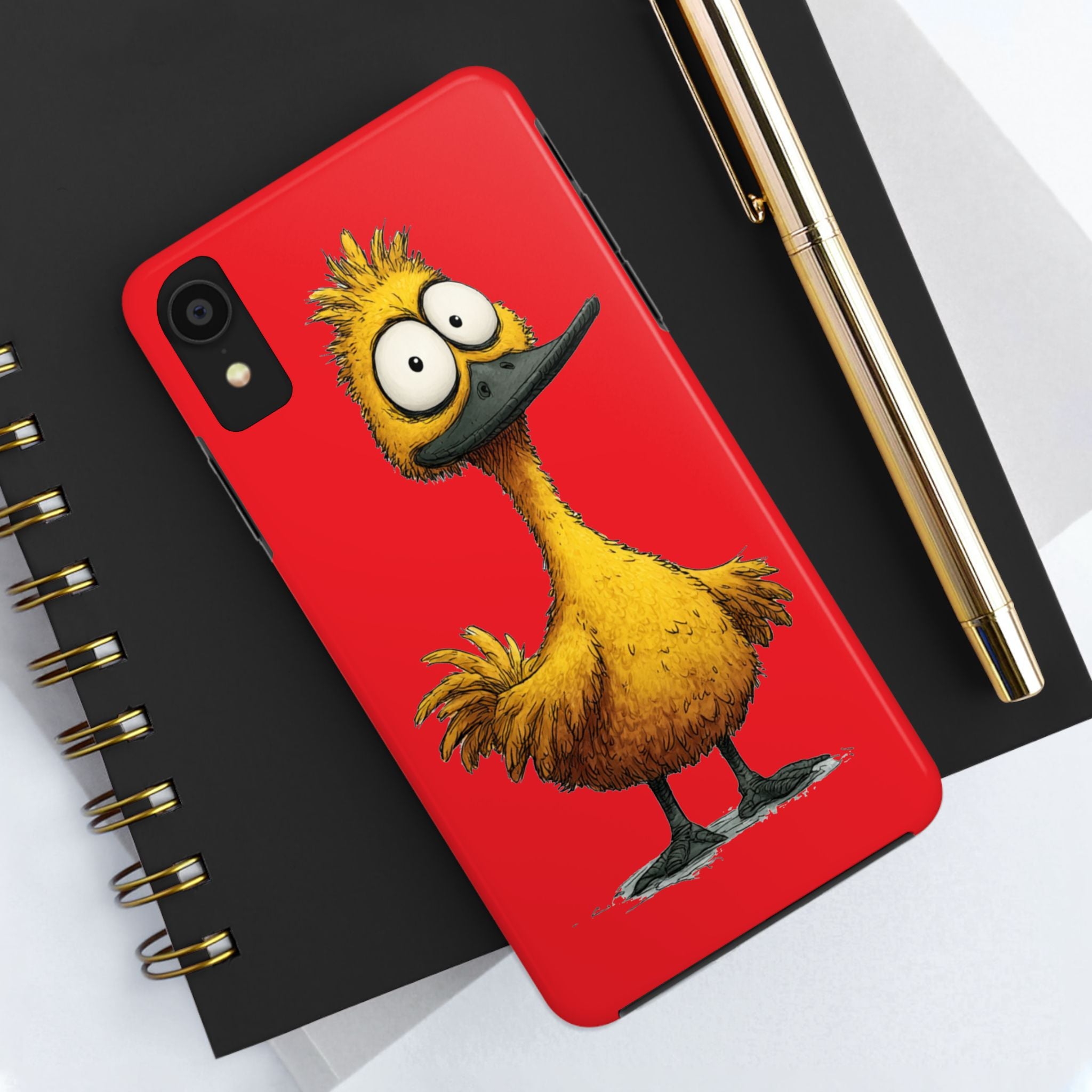 Quirky Funny Duck iPhone Tough Case - Kawaii Animal Phone Cover - Protective Phone Cover - Yellow iPhone Case