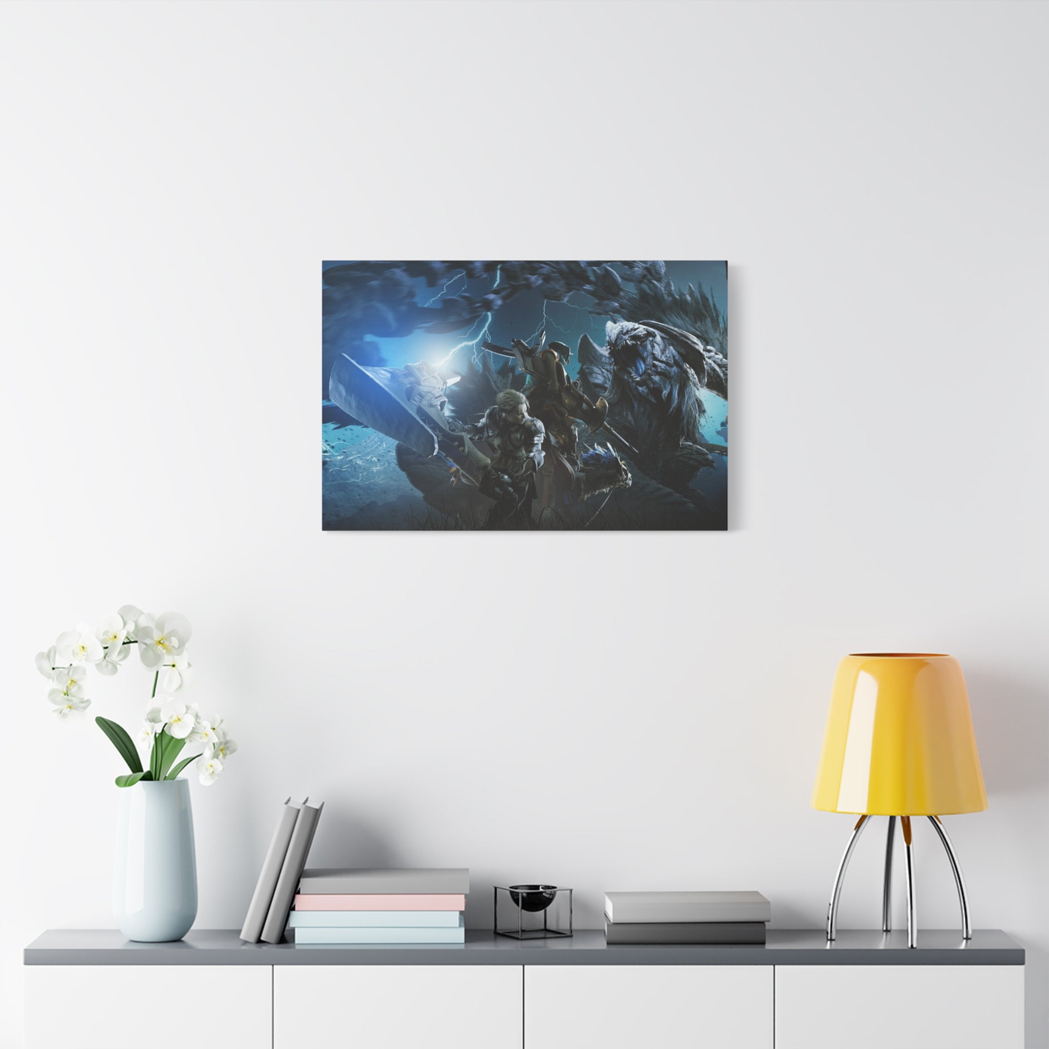 canvas-print-monster-hunter-wall-art-matte-print-stretched-canvas-1-25-home-decor-gaming-art-gamer-gift-video-game-art-hunter