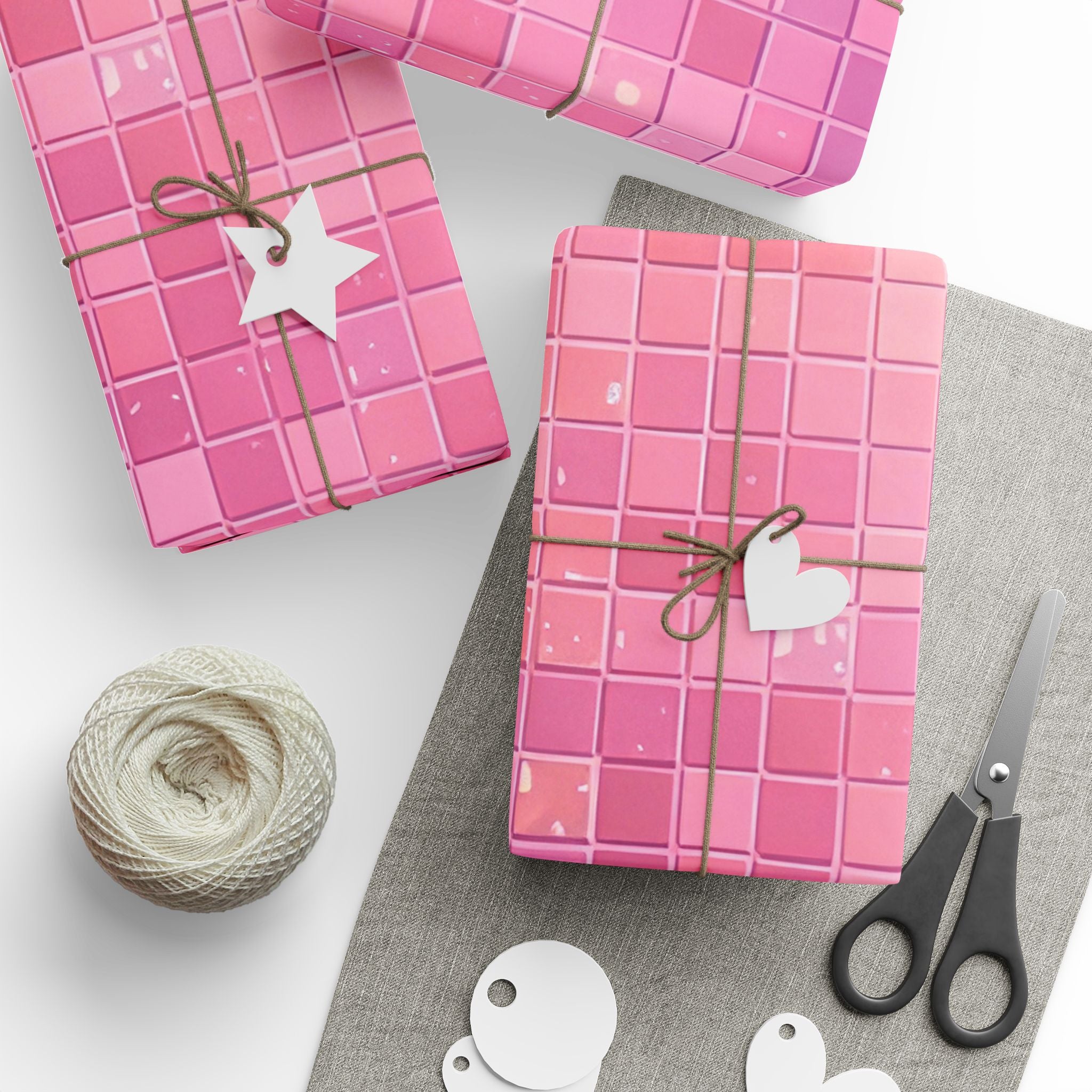 pastel-mosaic-wrapping-paper-pink-hologram-elegant-gift-wrap-for-special-occasions-birthdays-holidays-gift-wrap-wrapping-shee