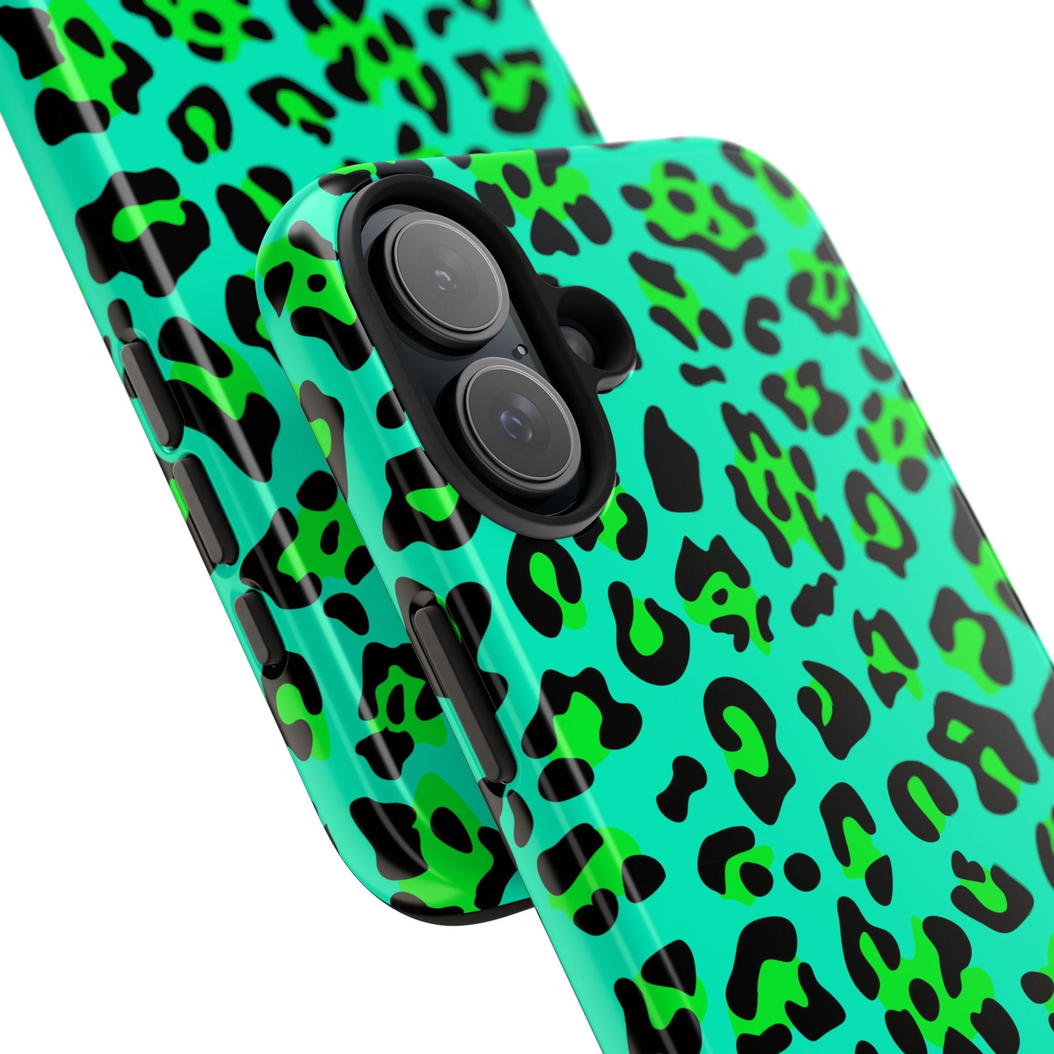 neon-green-teal-leopard-iphone-tough-case-stylish-phone-cover-protective-cellphone-case-trendy-smartphone-accessory-gift-for-