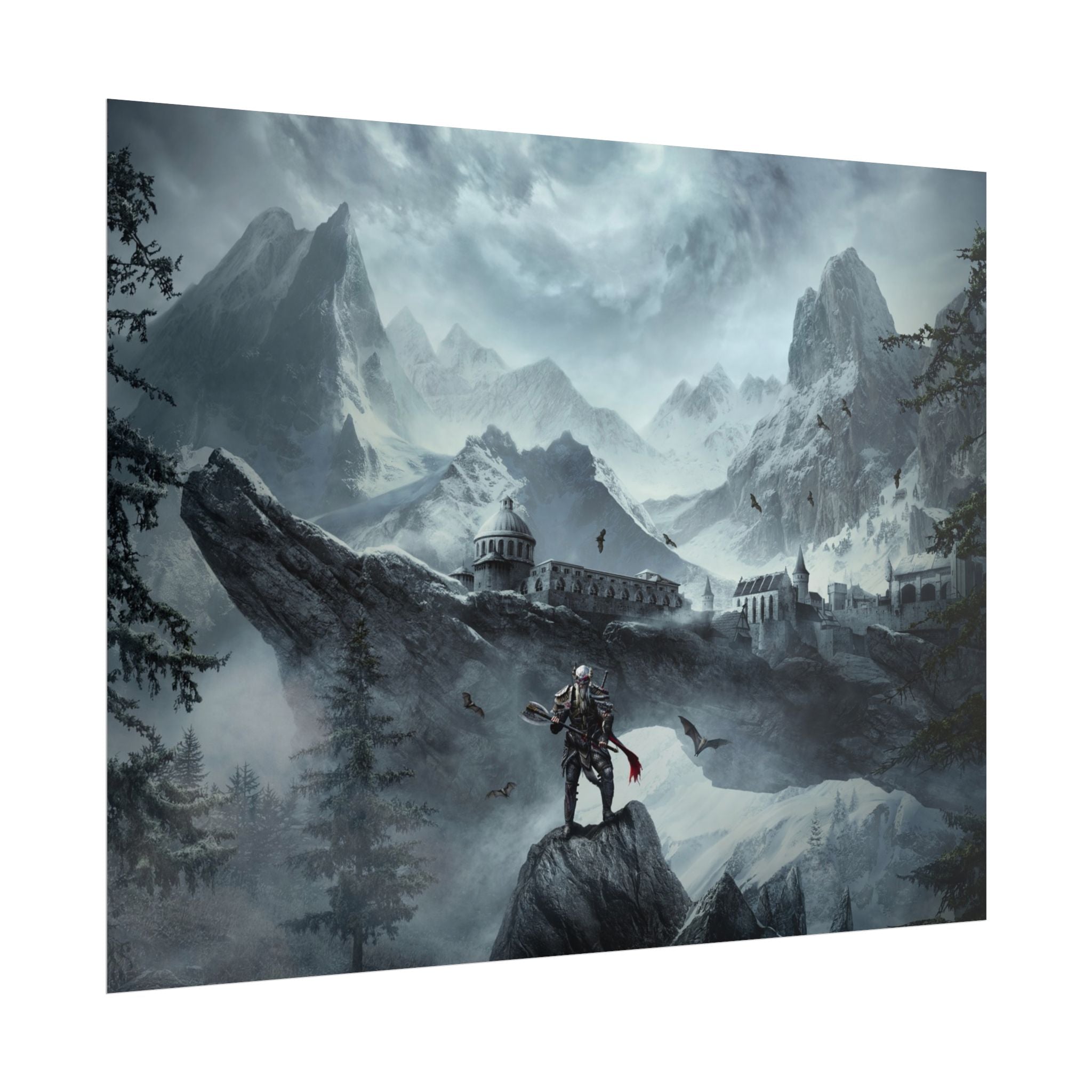 the-elder-scrolls-skyrim-poster-wall-art-dragon-game-poster-print-room-decor-viking-warrior-gaming-wall-art-sk