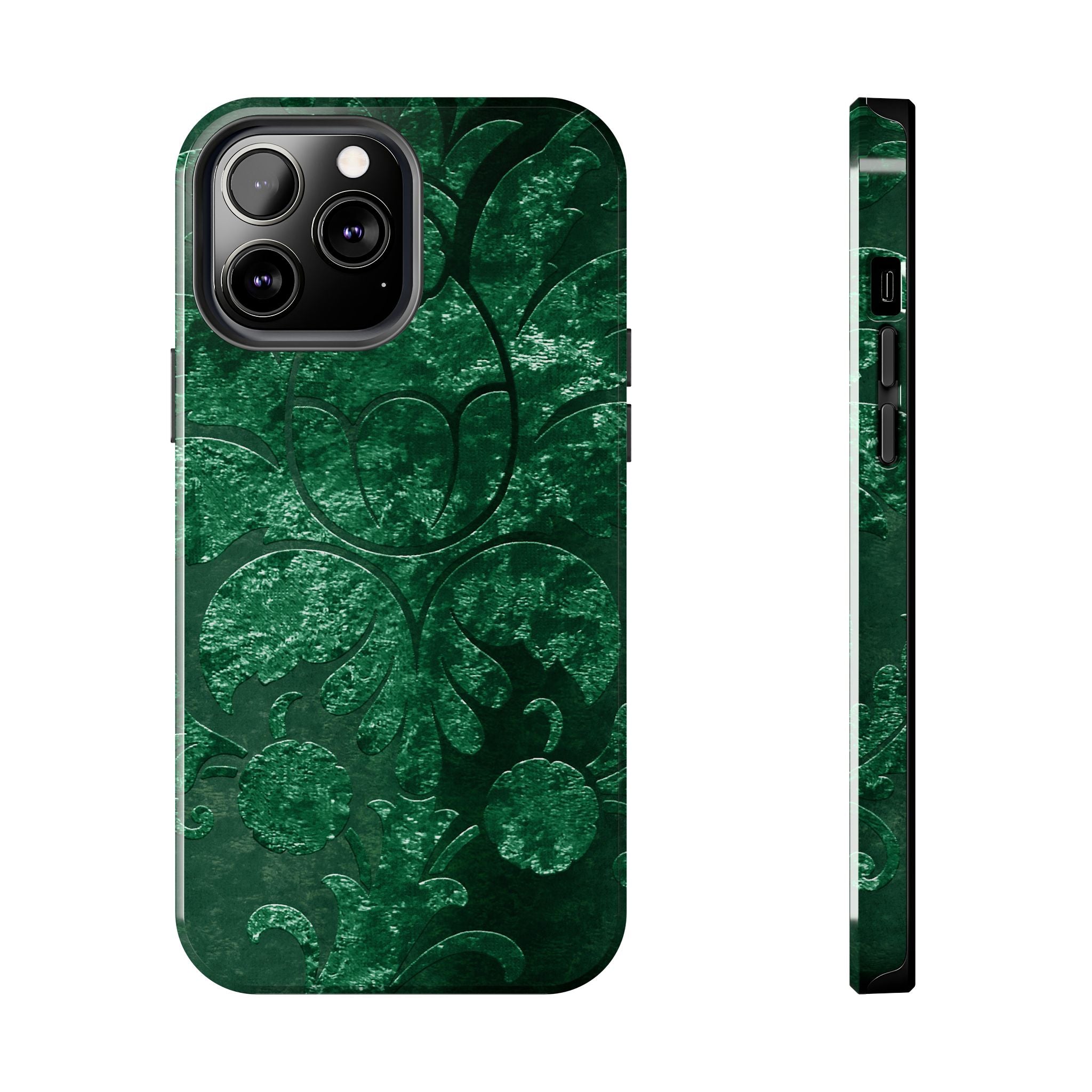 embossed-emerald-velvet-tough-iphone-case-protective-iphone-cover-heavy-duty-iphone-case-rugged-phone-case-durable-smartphone
