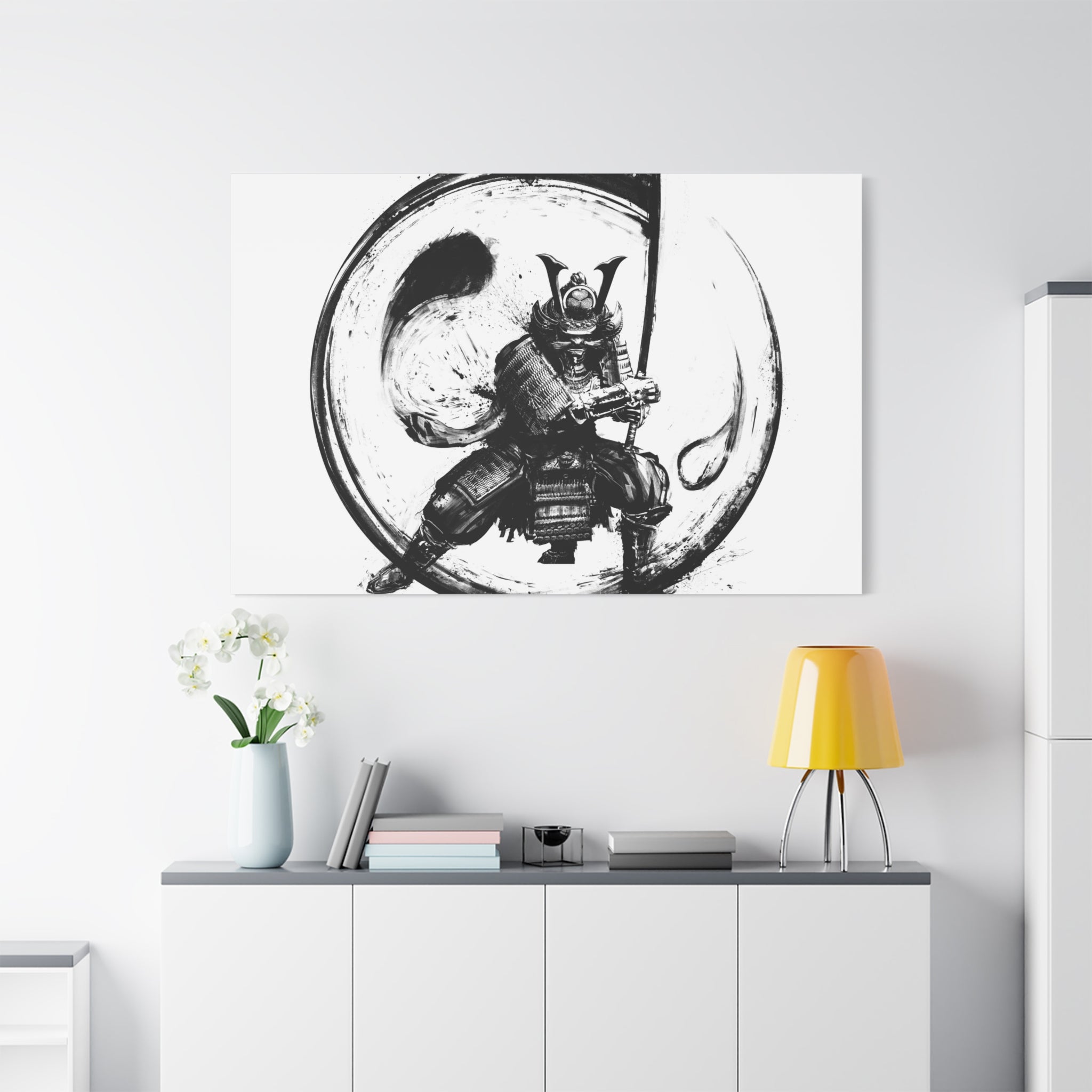 canvas-wall-art-japanese-samurai-ying-yang-katana-oni-mask-black-and-white-home-decor-zen-wall-hanging-asian-art-samurai-swor