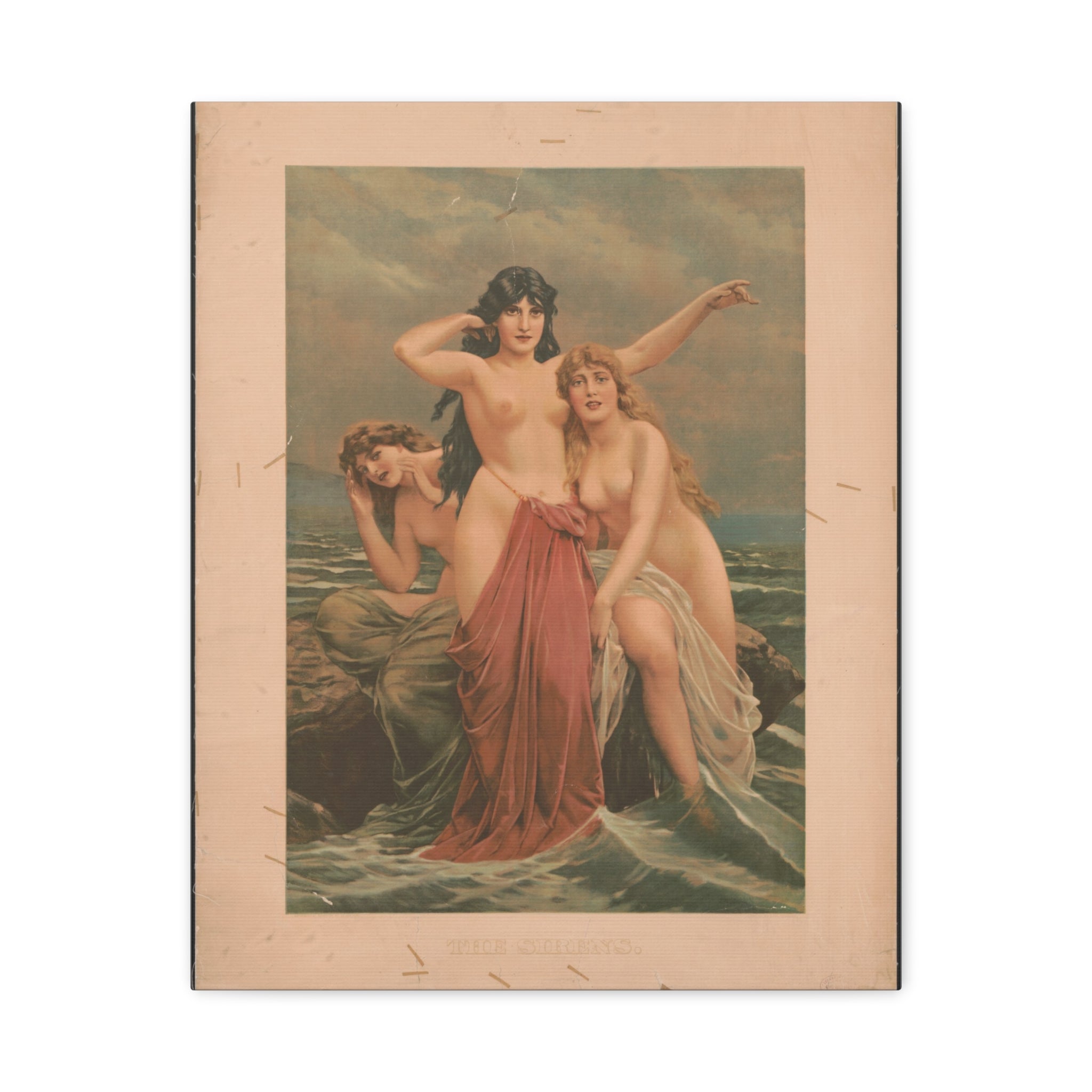 canvas-print-the-sirens-vintage-poster-woman-illustration-wall-decor-mythology-art-retro-sirens-picture-gift-for-mythology-lo