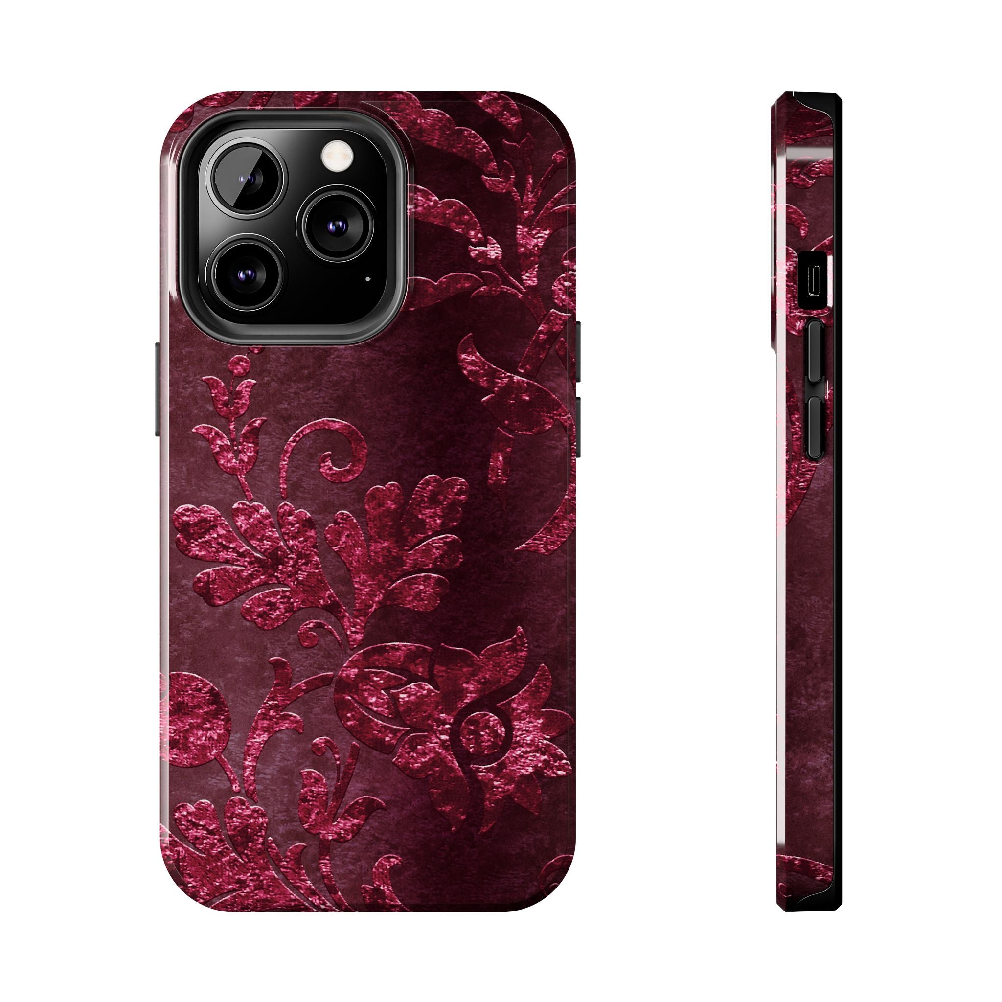 embossed-burgundy-velvet-tough-iphone-case-protective-iphone-cover-heavy-duty-iphone-case-rugged-phone-case-durable-smartphon
