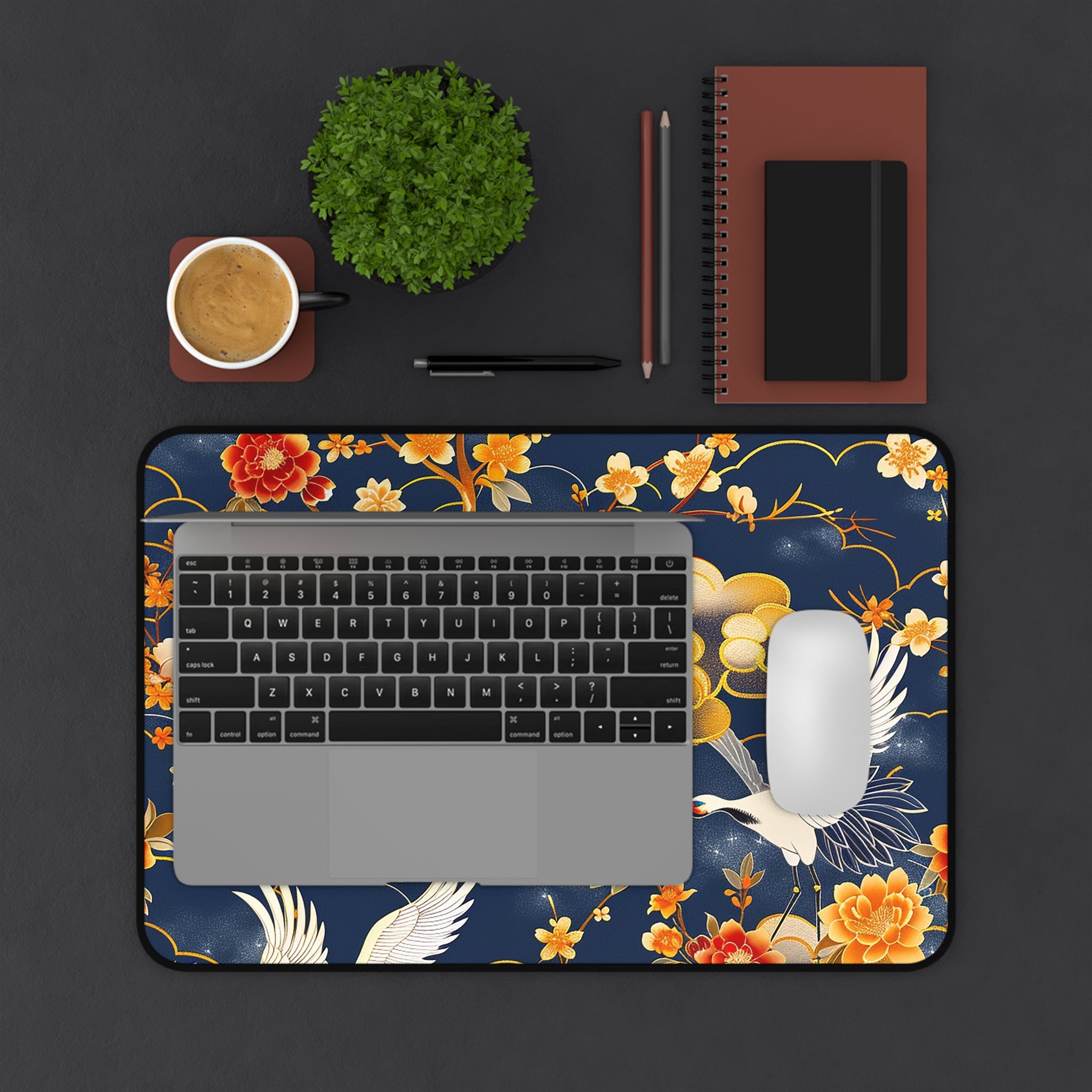 japanese-cranes-art-desk-mat-mousepad-desk-pad-for-home-office-golden-asian-crane-design-gift-for-bird-lovers-office-decor-wo