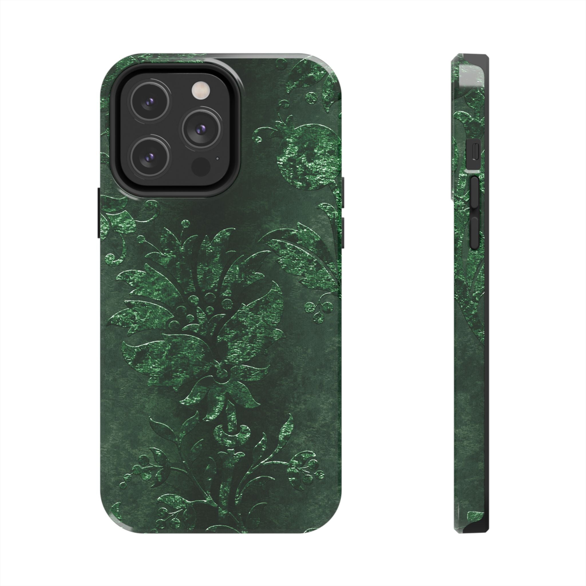 embossed-emerald-velvet-tough-iphone-case-protective-iphone-cover-heavy-duty-iphone-case-rugged-phone-case-durable-smartphone