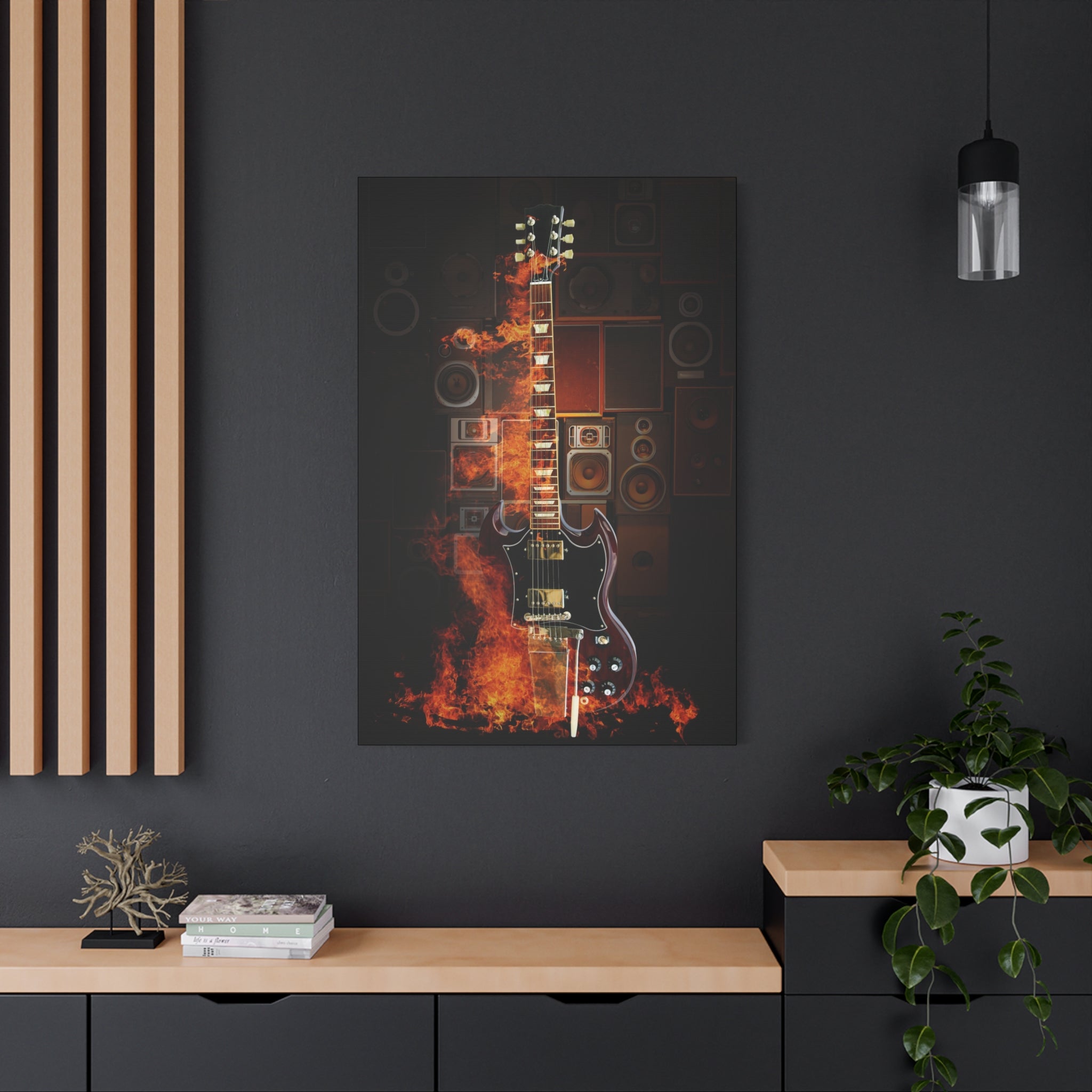 canvas-print-rock-n-roll-guitar-in-fire-home-wall-decor-music-art-gift-matte-stretched-wall-art-musicians-gift-guitarist-deco