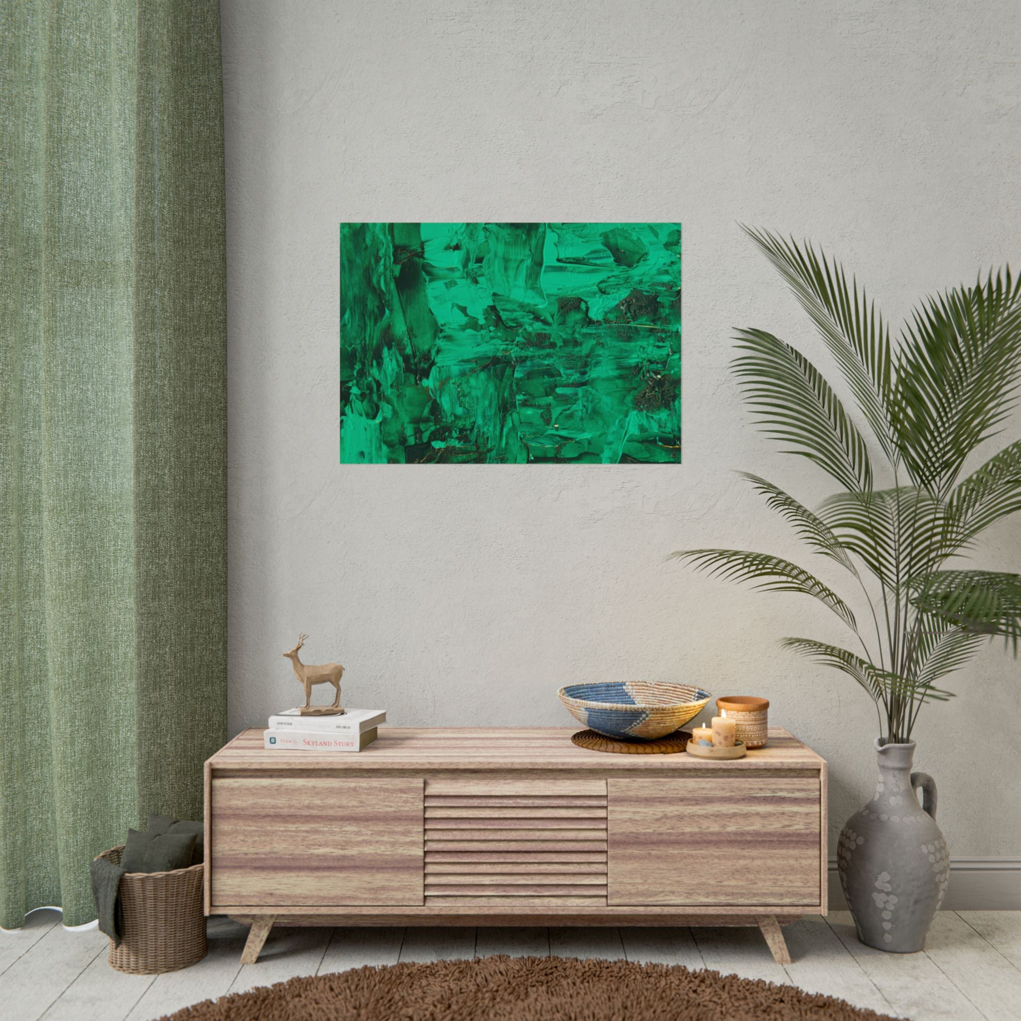 Abstract Green Poster Wall Art, Home Decor, Office Decor, Green Canvas Bedroom, Green Poster Print, Modern Art, Green Wall Decor
