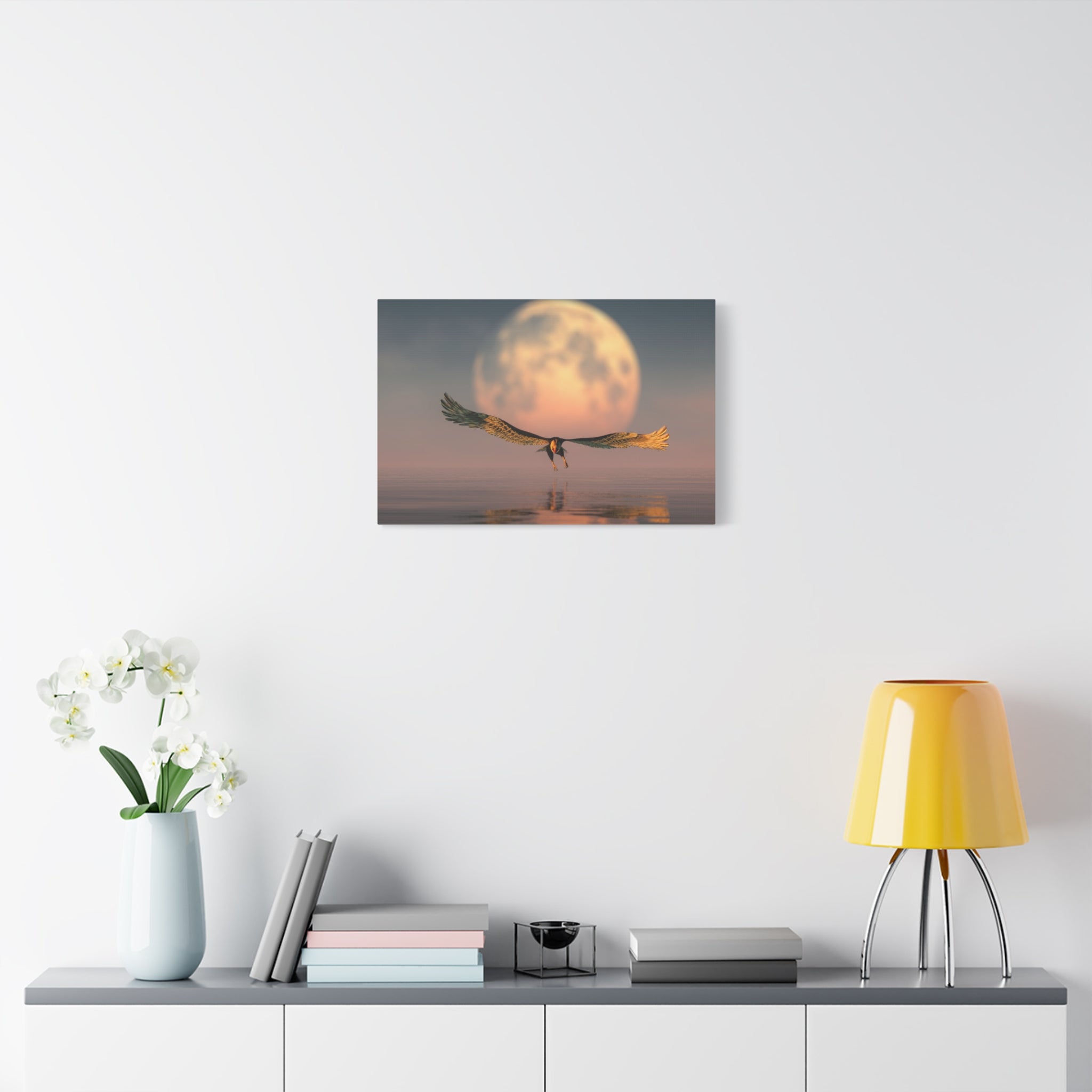 canvas-print-eagle-moon-illustration-living-room-wall-decor-stretched-matte-canvas-art-home-decor-wildlife-painting-wall-hang