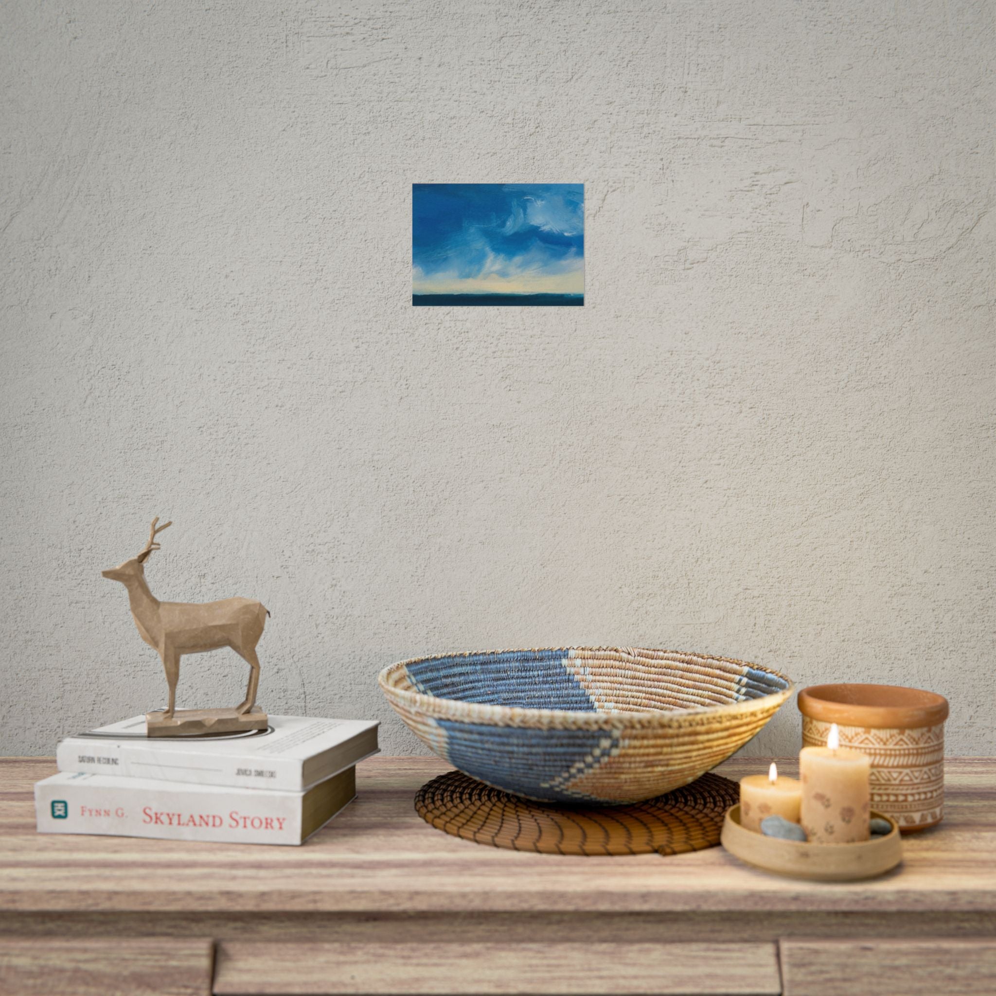 Blue Abstract Poster Print - Ocean and Sky, Home Decor, Office Wall Art, Gift for Art Lovers, Blue Room Decor, Abstract