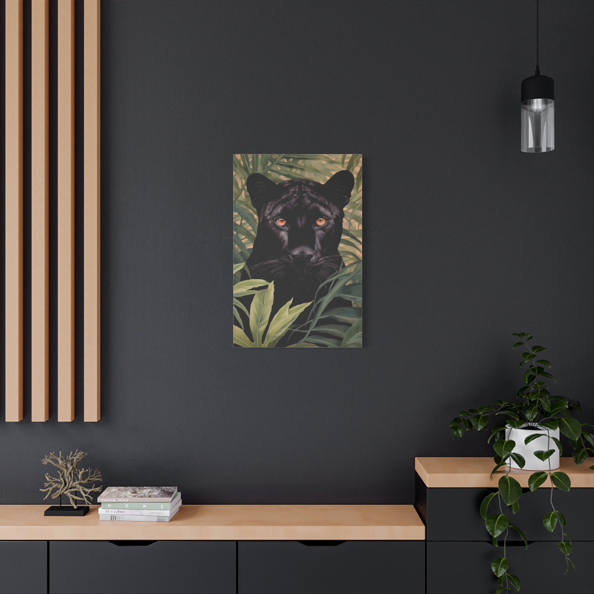 canvas-wall-art-black-panther-in-jungle-african-animal-decor-print-matte-stretched-canvas-wall-hanging-wildlife-theme