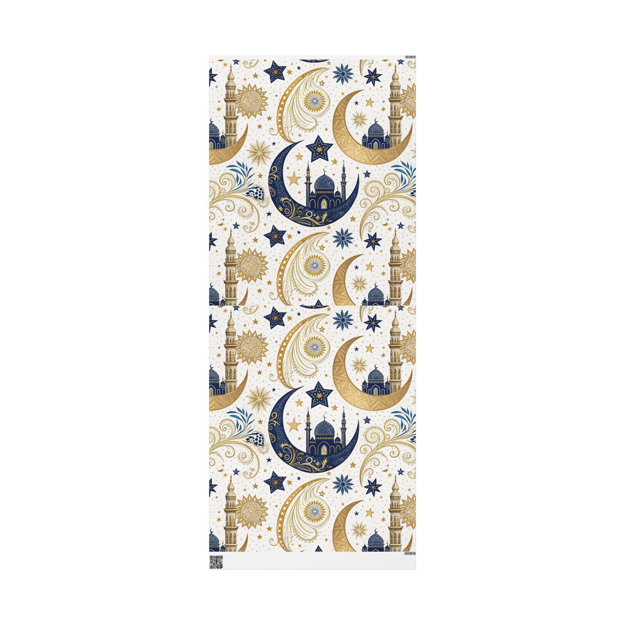 ramadan-night-wrapping-papers-islamic-crescent-moon-gift-wrap-mosque-silhouette-eid-holiday-supplies-festive-present-packagin