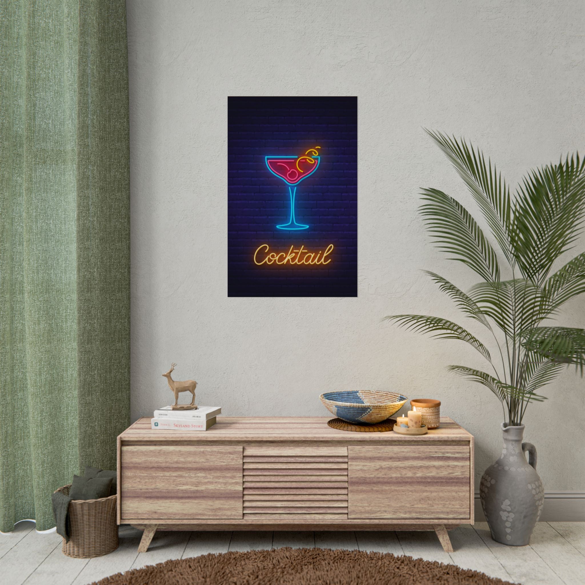 cocktail-neon-martini-poster-wall-art-decor-large-poster-artwork-cocktail-print-bar-decor-kitchen-wall-art