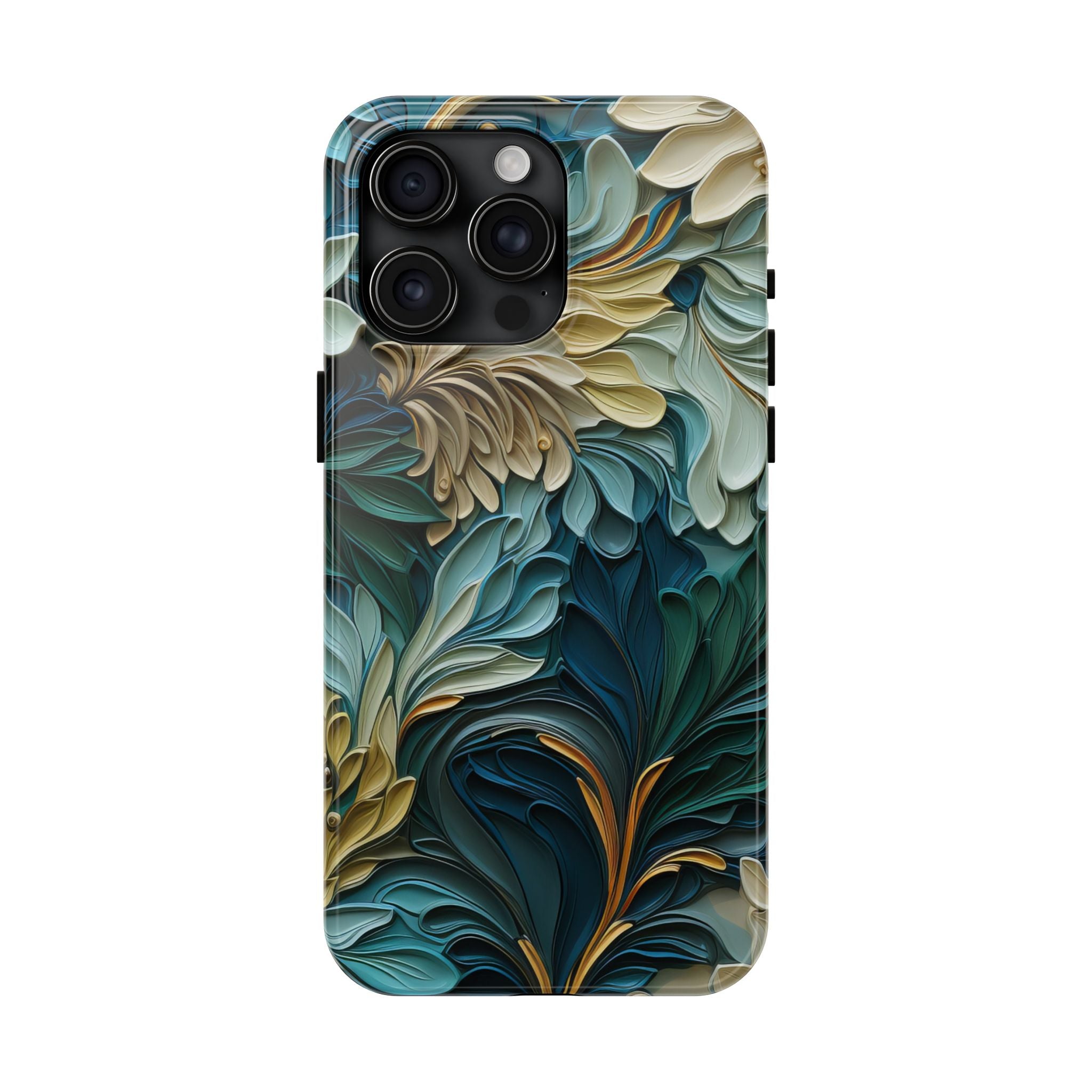 textured-art-nouveau-floral-tough-phone-case-cottagecore-iphone-case-unique-floral-phone-cover-vintage-style-iphone-case-prot