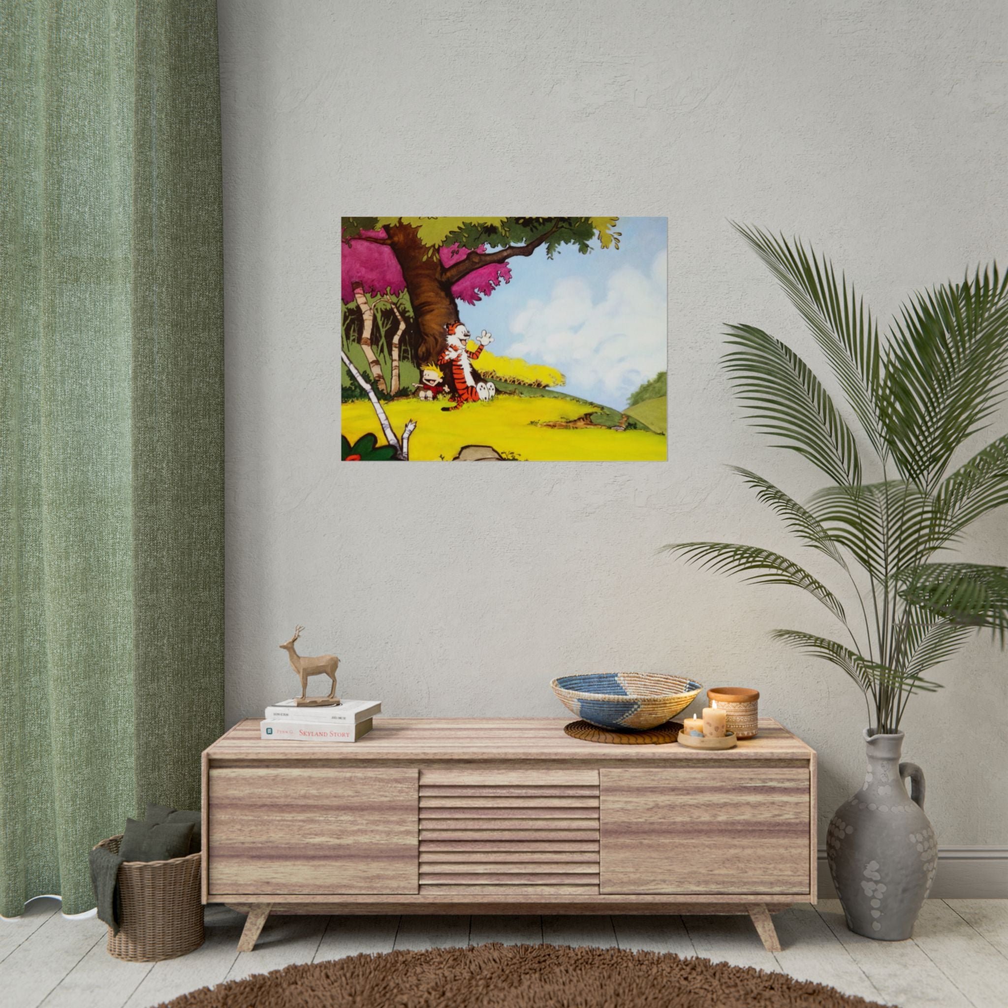 Calvin and Hobbes Poster Wall Art - Nostalgic Cartoon Wall Decor - Unique Birthday Gift for Fans - Timeless Comic Book Design