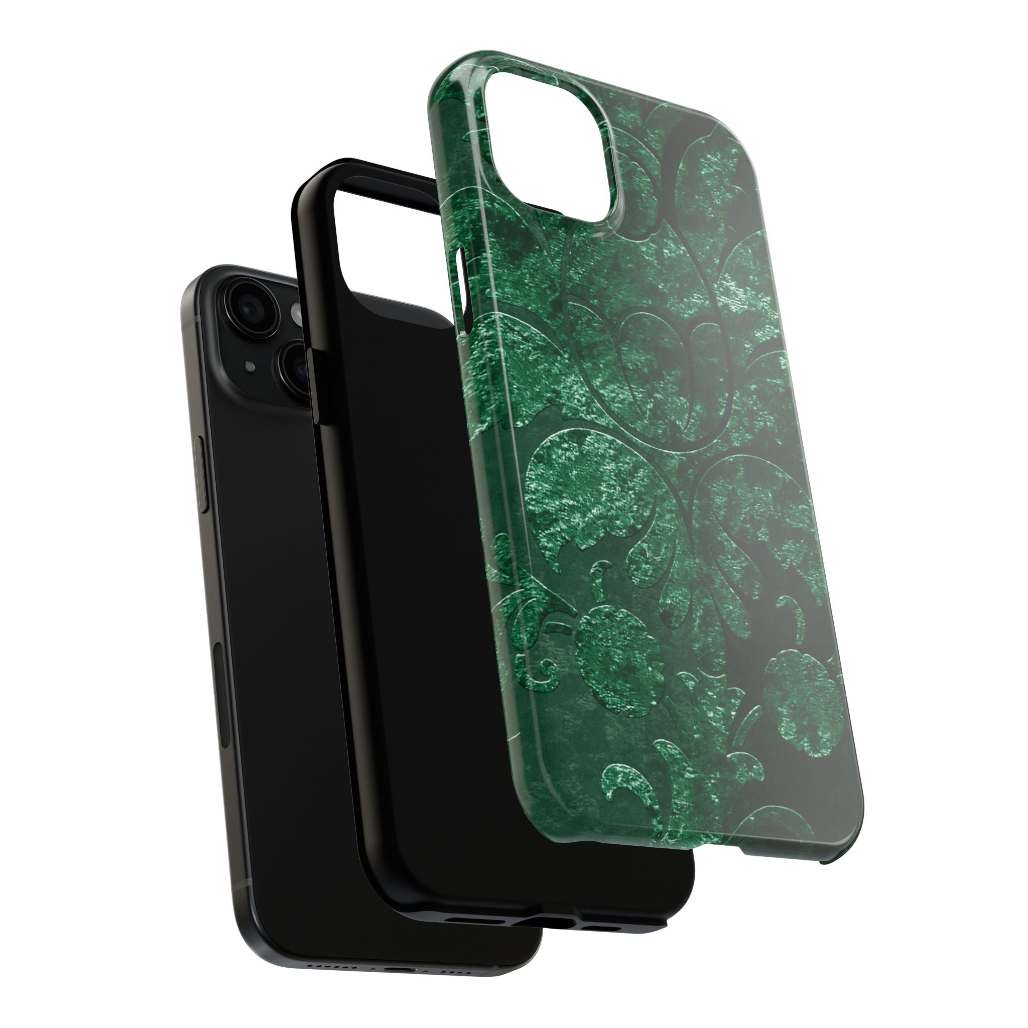 embossed-emerald-velvet-tough-iphone-case-protective-iphone-cover-heavy-duty-iphone-case-rugged-phone-case-durable-smartphone