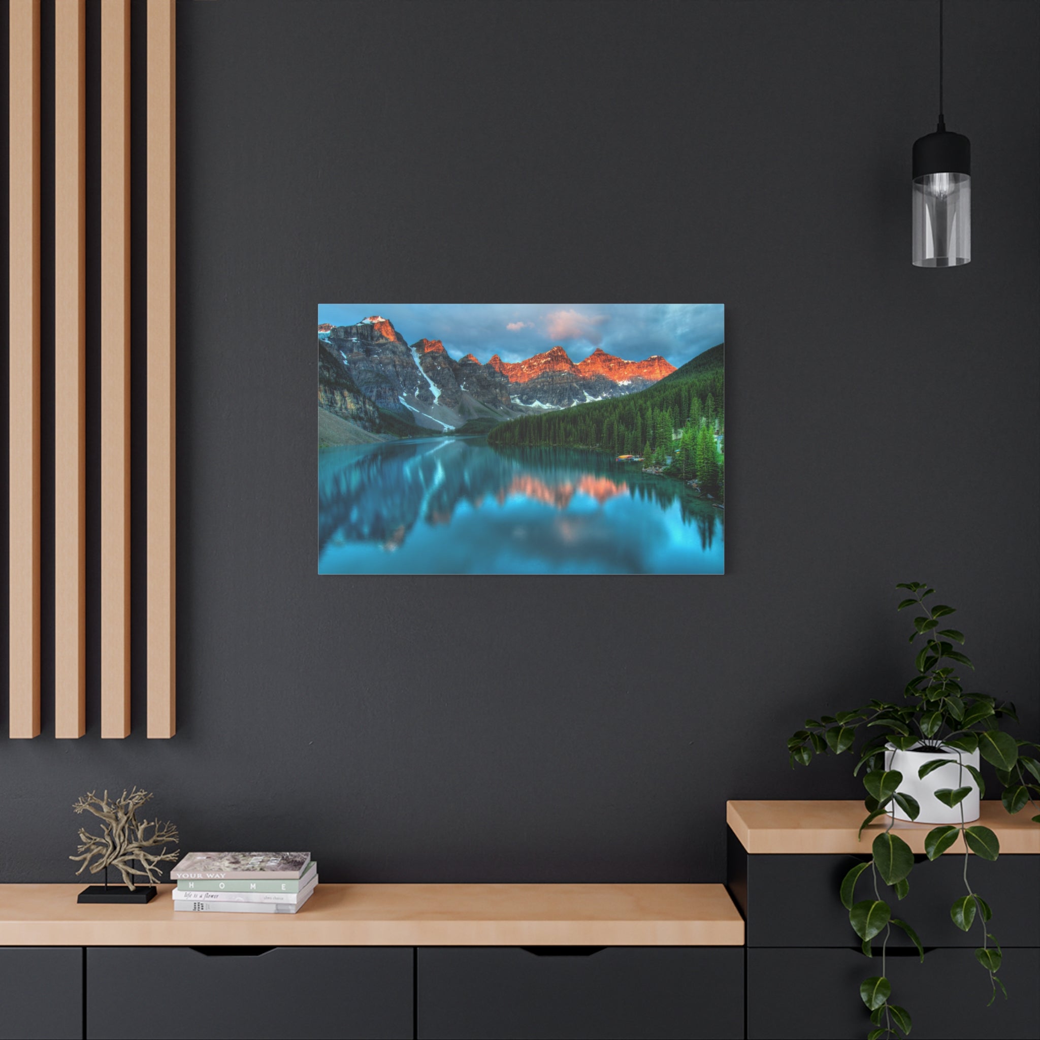 canvas-wall-art-mountain-sunrise-print-canadian-landscape-decor-matte-stretched-forest-scenery-nature-poster-home-office