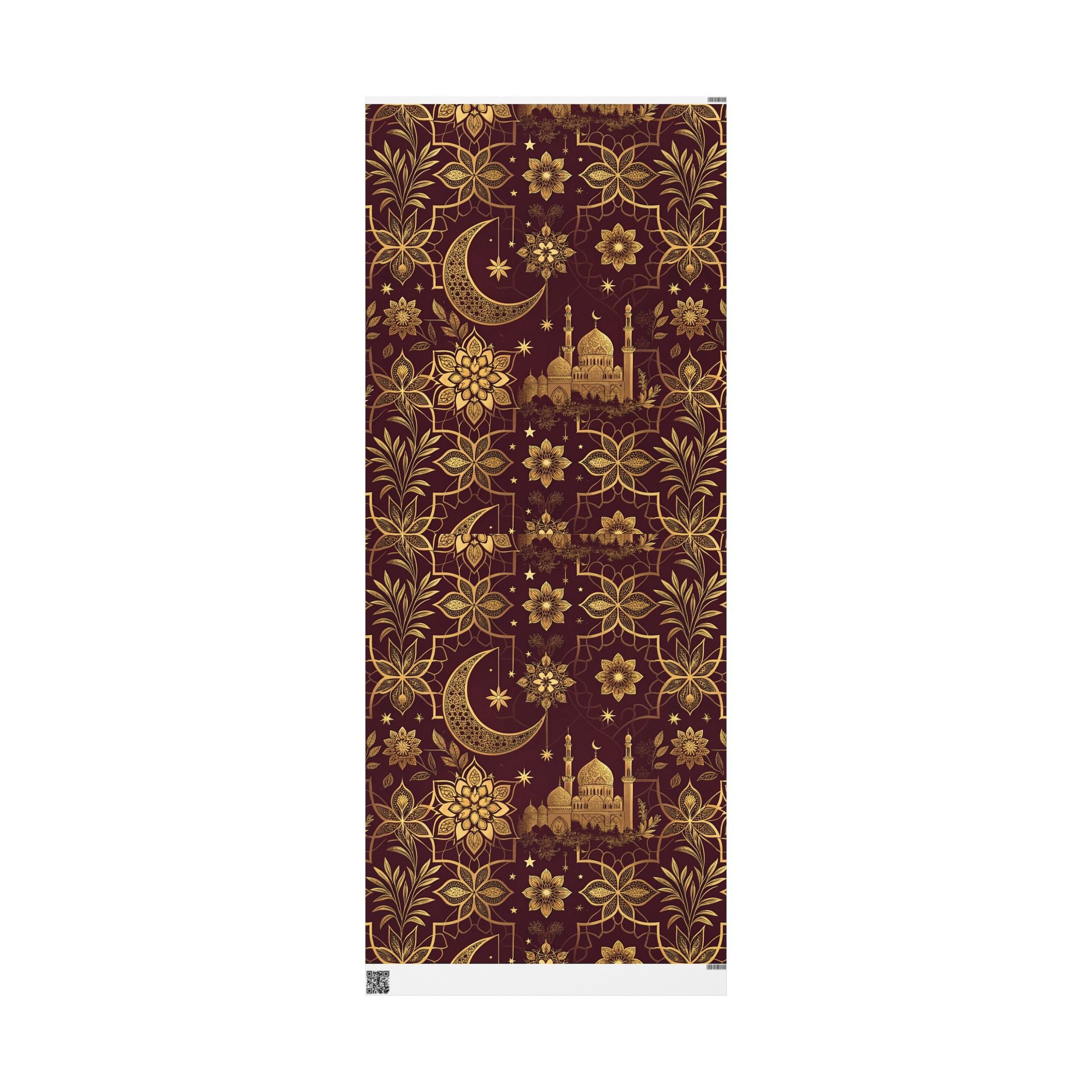 ramadan-night-wrapping-papers-islamic-crescent-moon-gift-wrap-mosque-silhouette-eid-holiday-supplies-festive-present-packagin