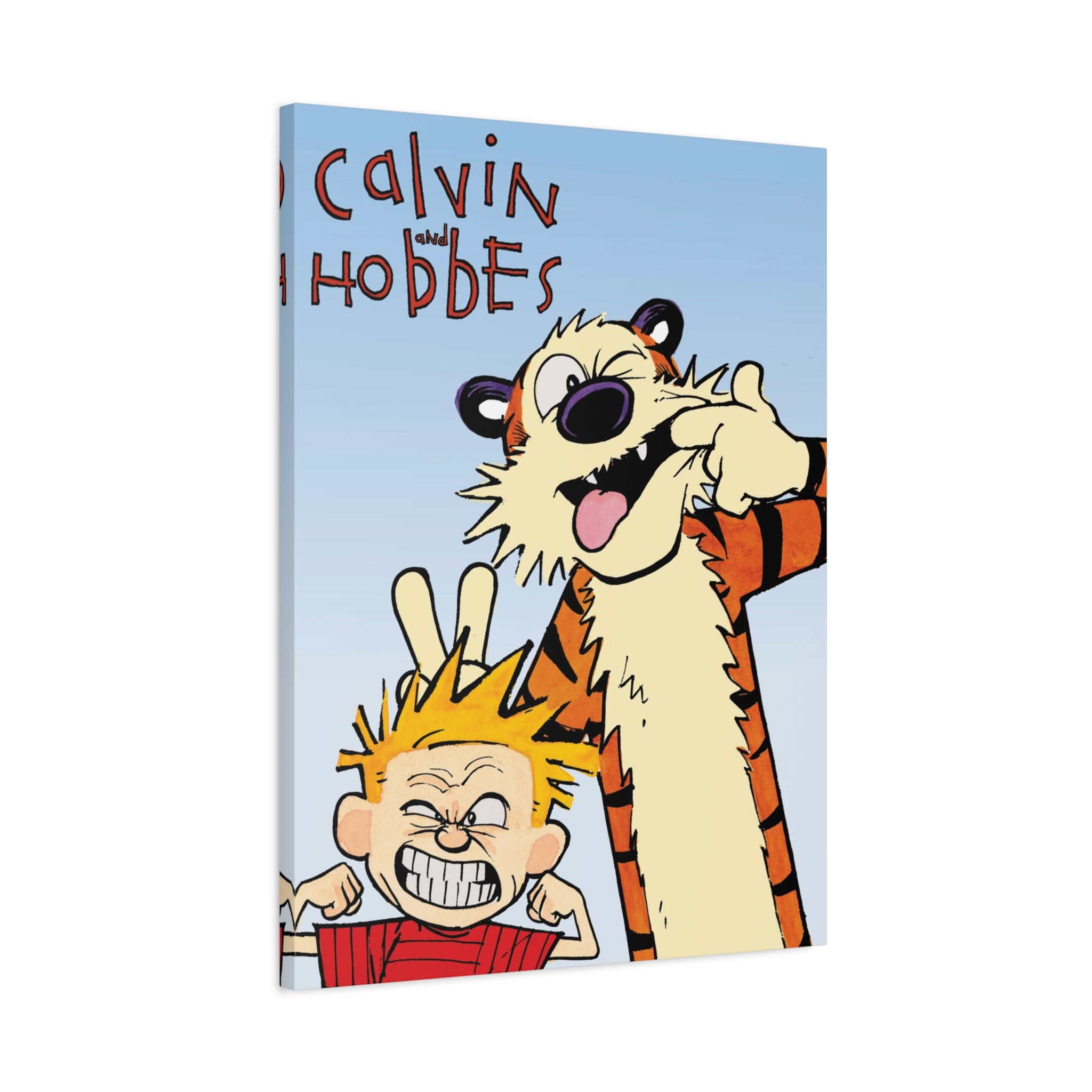 Calvin and Hobbes Canvas Wall Art - Nostalgic Vertical Comic Strip Canvas for Kids Room & Nursery Decor - Friendship Adventure Theme Print
