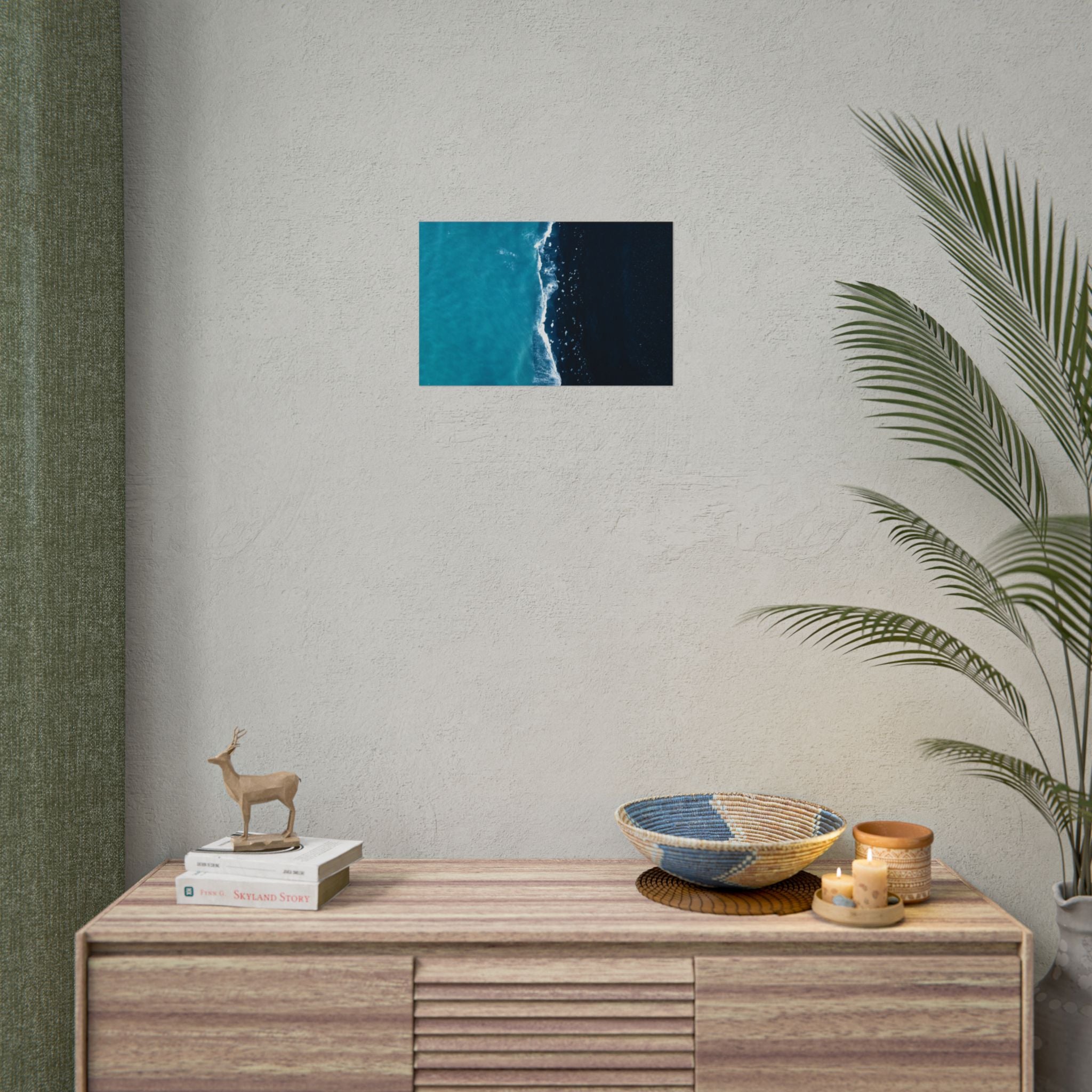 ocean-minimalist-decor-poster-print-beach-wall-art-coastal-photography-blue-ocean-print-sand-landscape-home-office-decoration