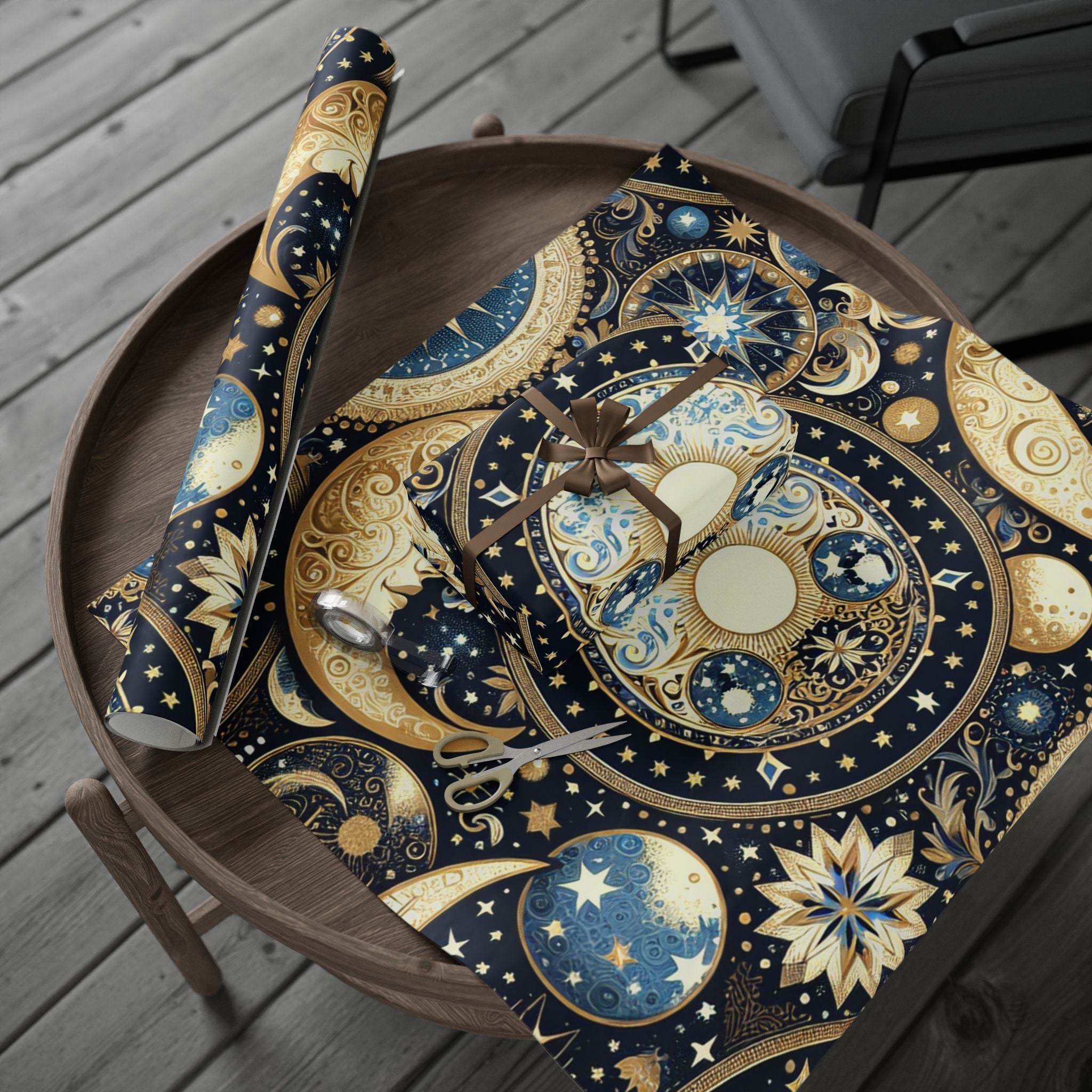 moon-and-stars-wrapping-paper-celestial-gift-wrap-night-sky-presents-space-theme-party-supplies-galaxy-gift-packaging