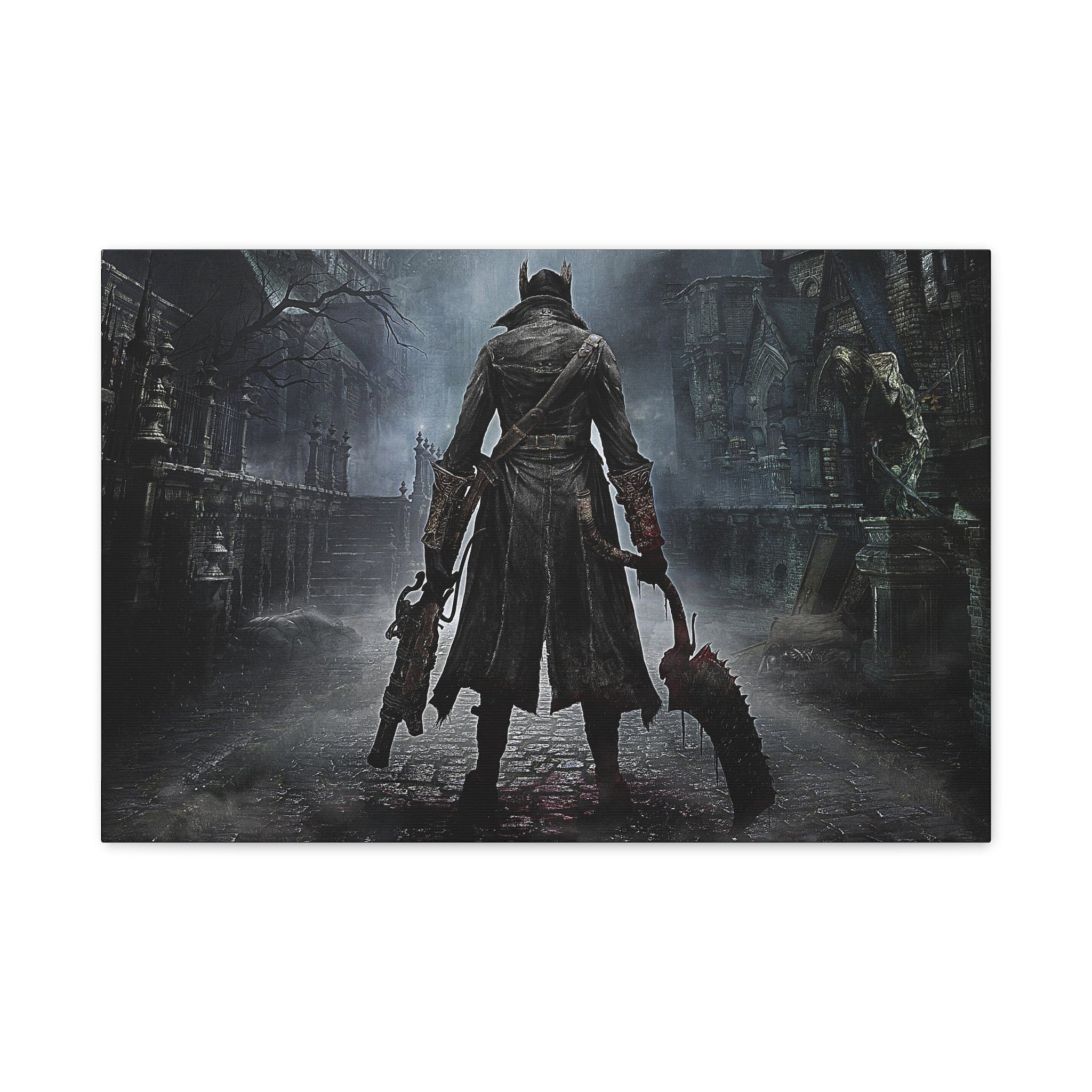 Bloodborne The Hunter Canvas Wall Art, Game Weapons, Home Wall Decor, Game Wall Art Print, Gothic Art