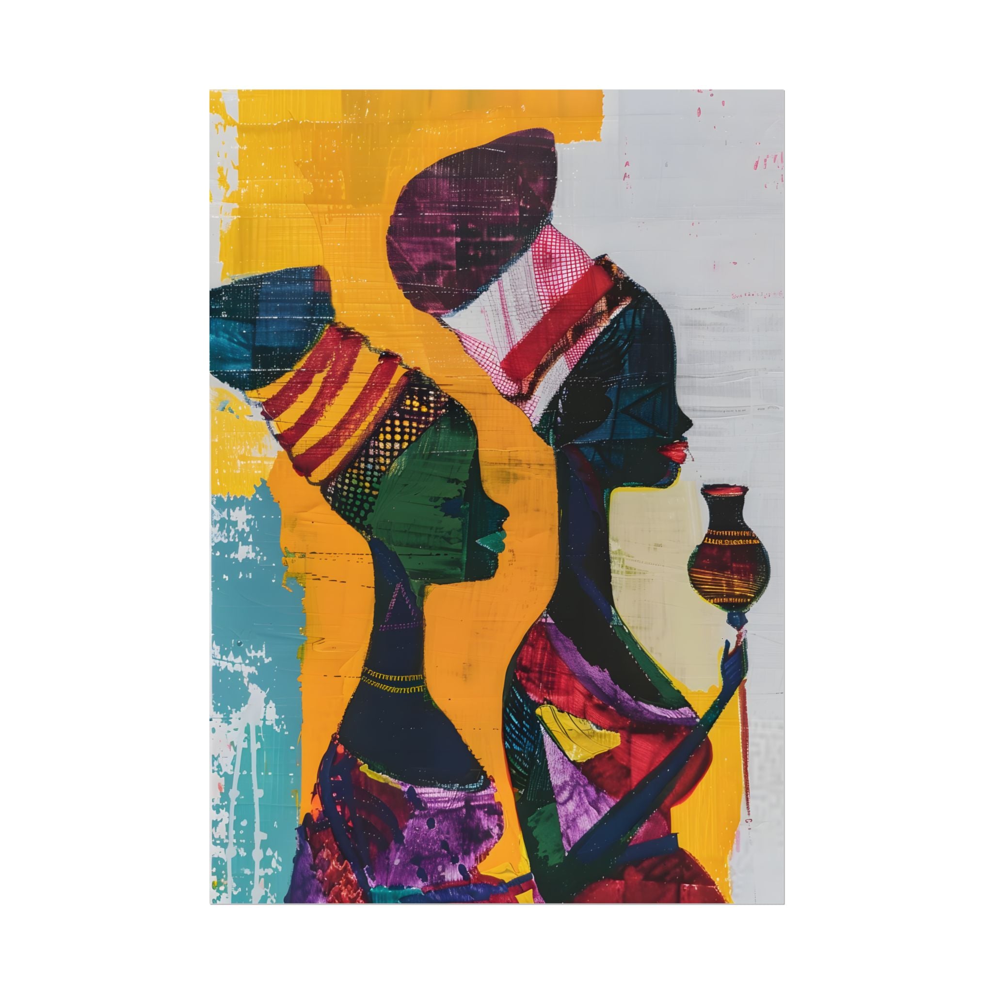 Traditional African Woman Poster Wall Art, African Portrait, Afrocentric, Tribal Home Art, Afro American Art, Ethnic Wall Decor