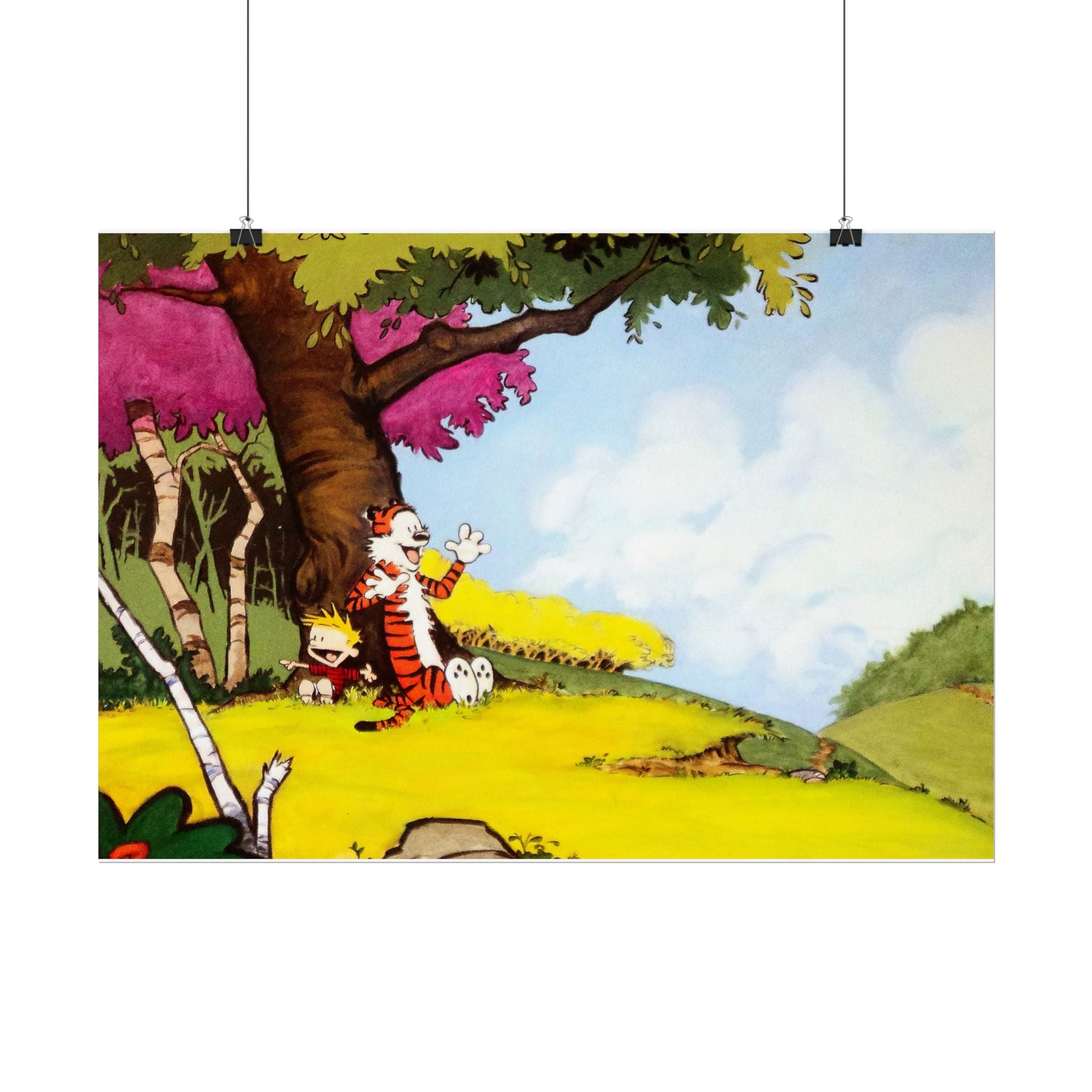 Calvin and Hobbes Poster Wall Art - Nostalgic Cartoon Wall Decor - Unique Birthday Gift for Fans - Timeless Comic Book Design