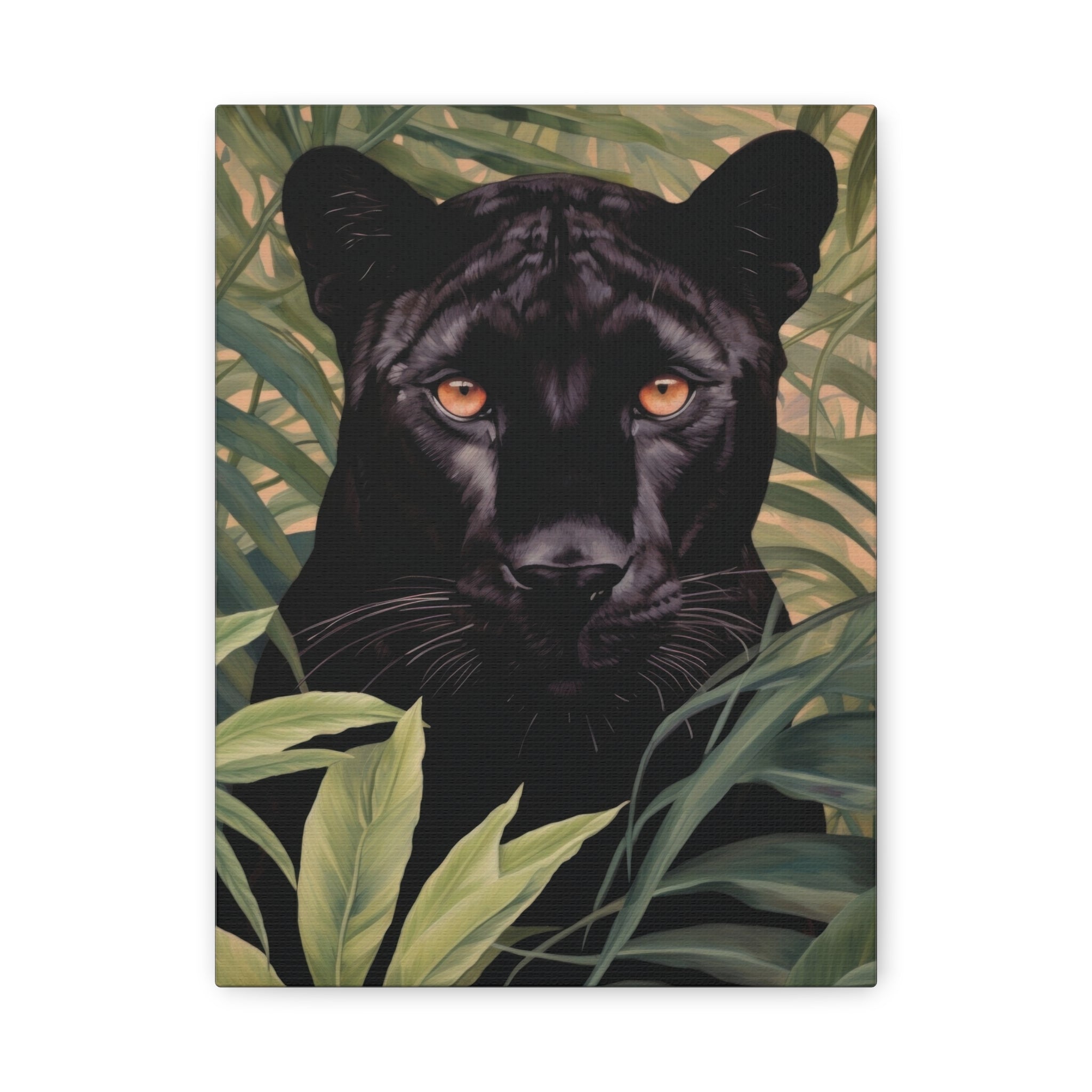 canvas-wall-art-black-panther-in-jungle-african-animal-decor-print-matte-stretched-canvas-wall-hanging-wildlife-theme