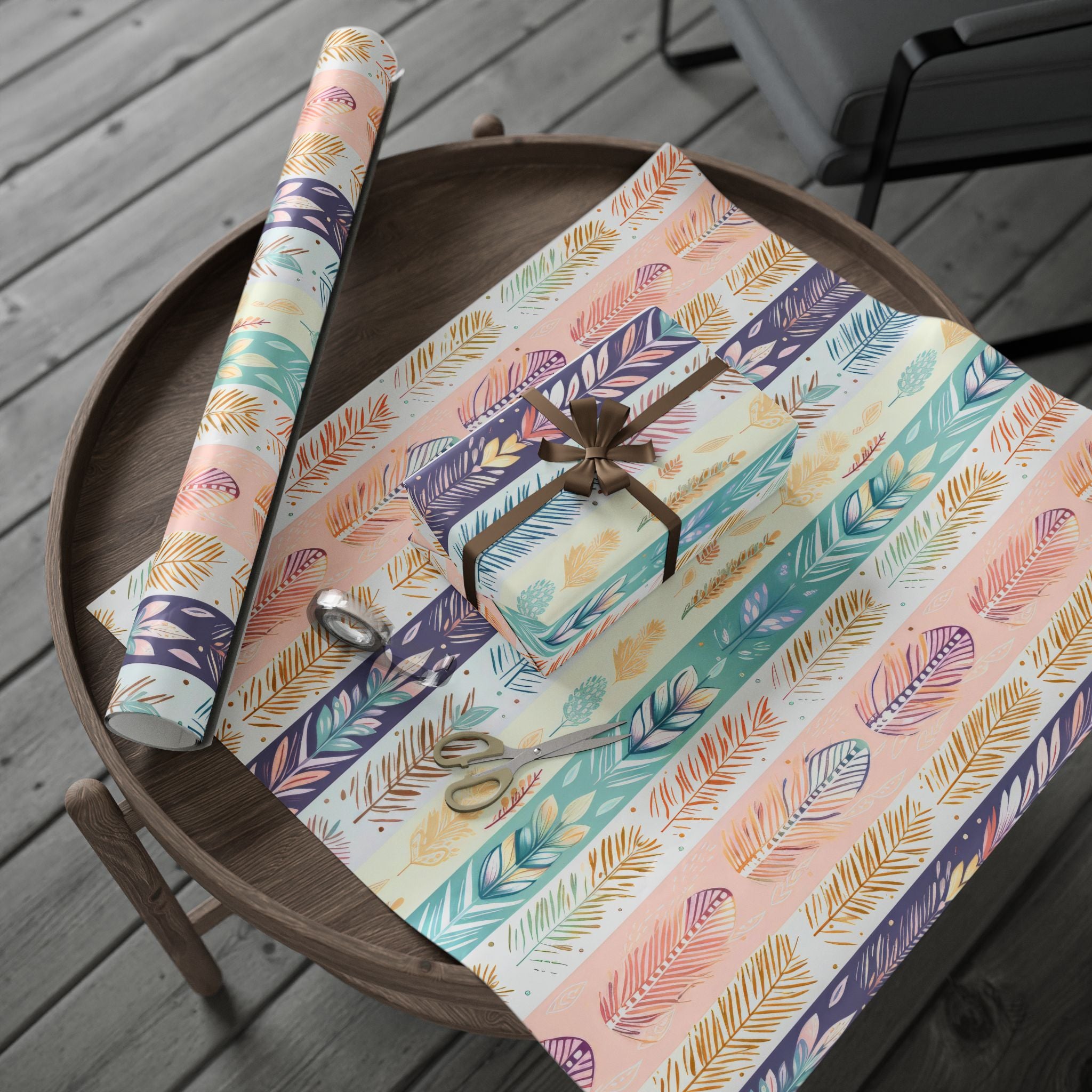 boho-wrapping-papers-pastel-gift-wrap-roll-for-birthday-unique-bohemian-design-holiday-present-wrap-scandinavian-style-packag