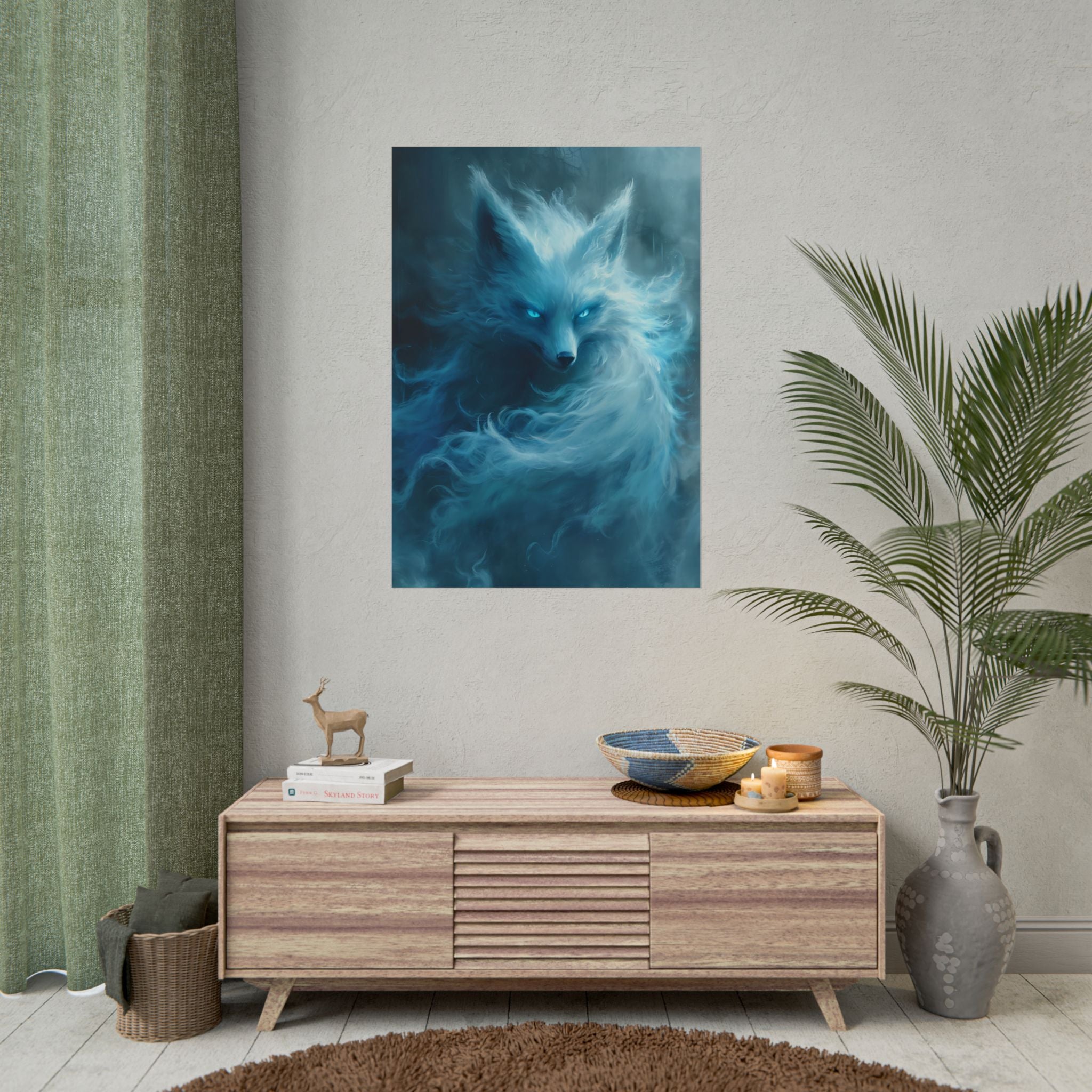 arctic-white-snow-fox-poster-print-fantasy-decor-wildlife-wall-art-home-decor-animal-lover-gift-anime-fantasy-gift