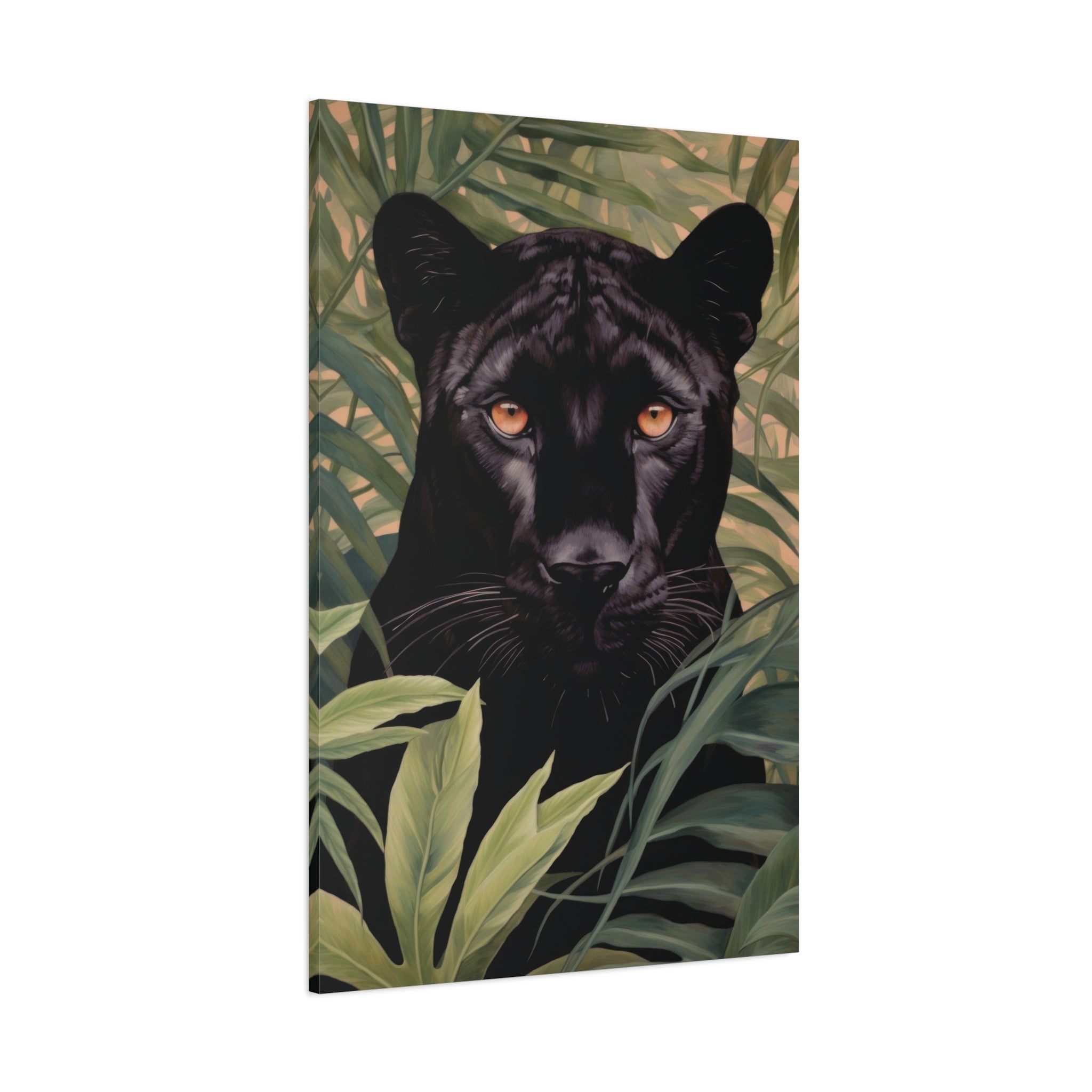 canvas-wall-art-black-panther-in-jungle-african-animal-decor-print-matte-stretched-canvas-wall-hanging-wildlife-theme