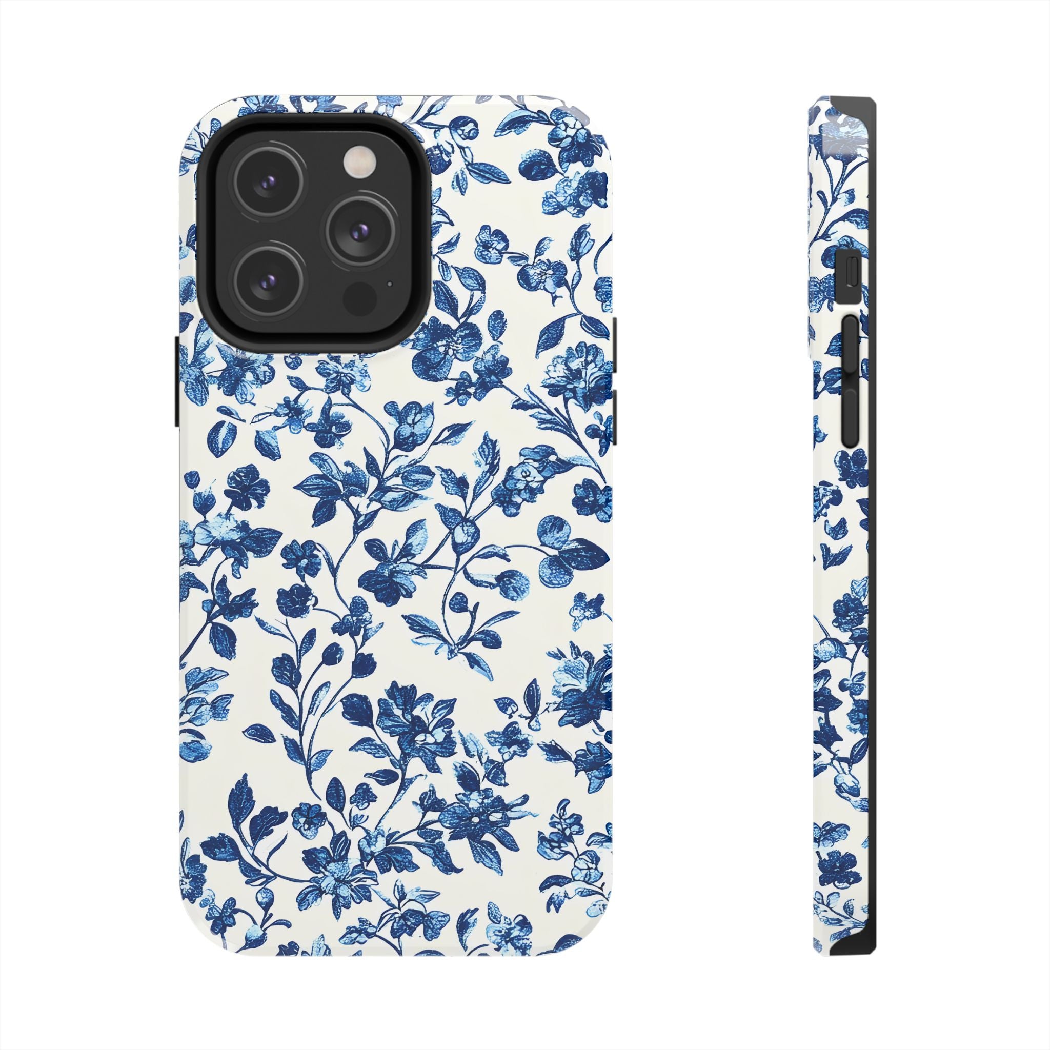 french-toile-floral-tough-phone-case-blue-phone-cover-protective-iphone-case-hard-shell-cellphone-case-vintage-design-phone-c