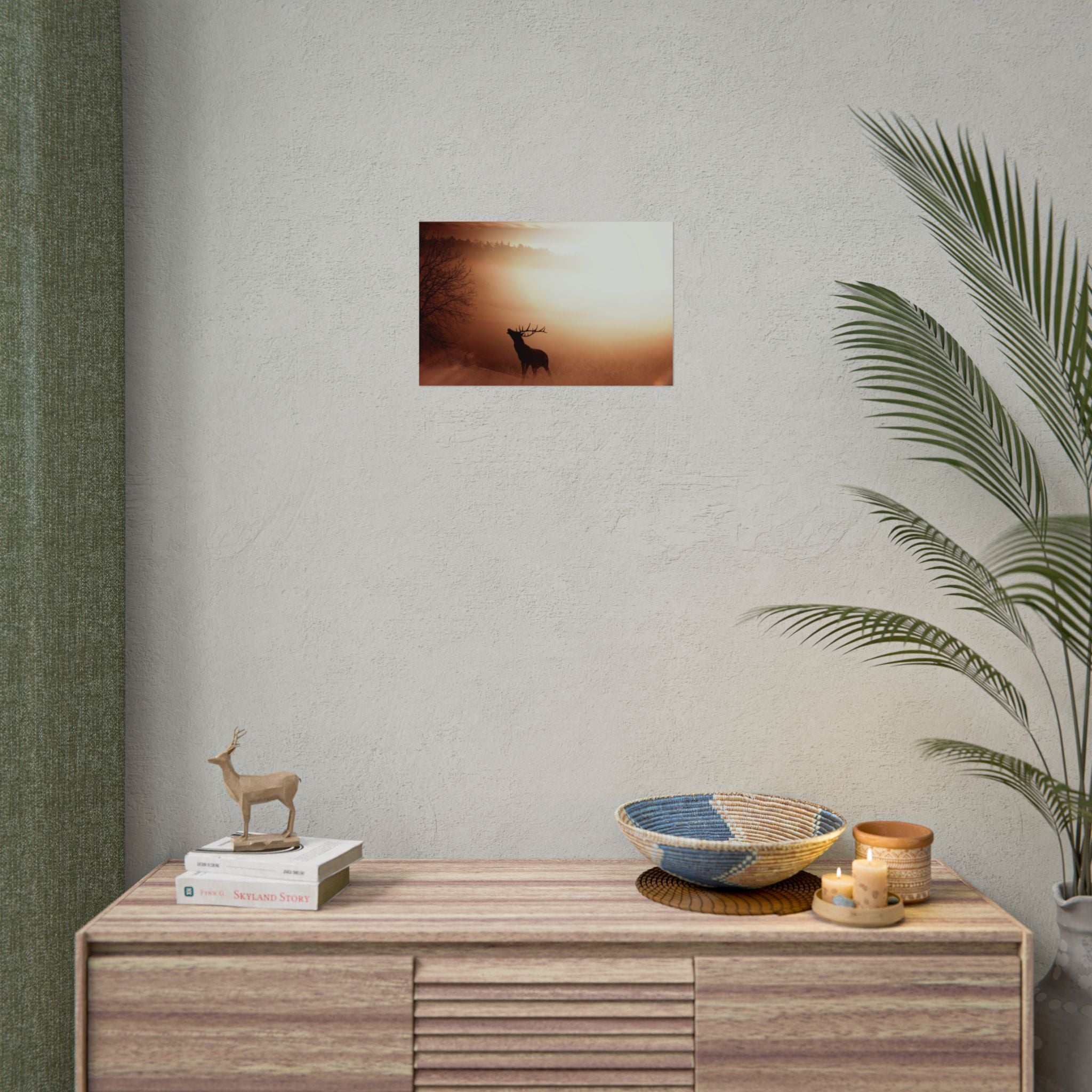 poster-print-elk-in-forest-sunset-scenery-nature-home-decor-animal-wall-art-wildlife-decor-farmhouse-wall-art-elk-prints-post