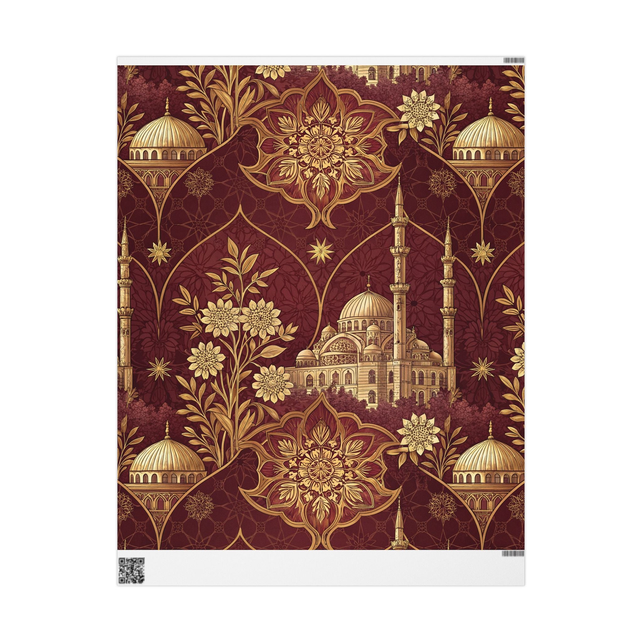 ramadan-night-wrapping-papers-islamic-crescent-moon-gift-wrap-mosque-silhouette-eid-holiday-supplies-festive-present-packagin