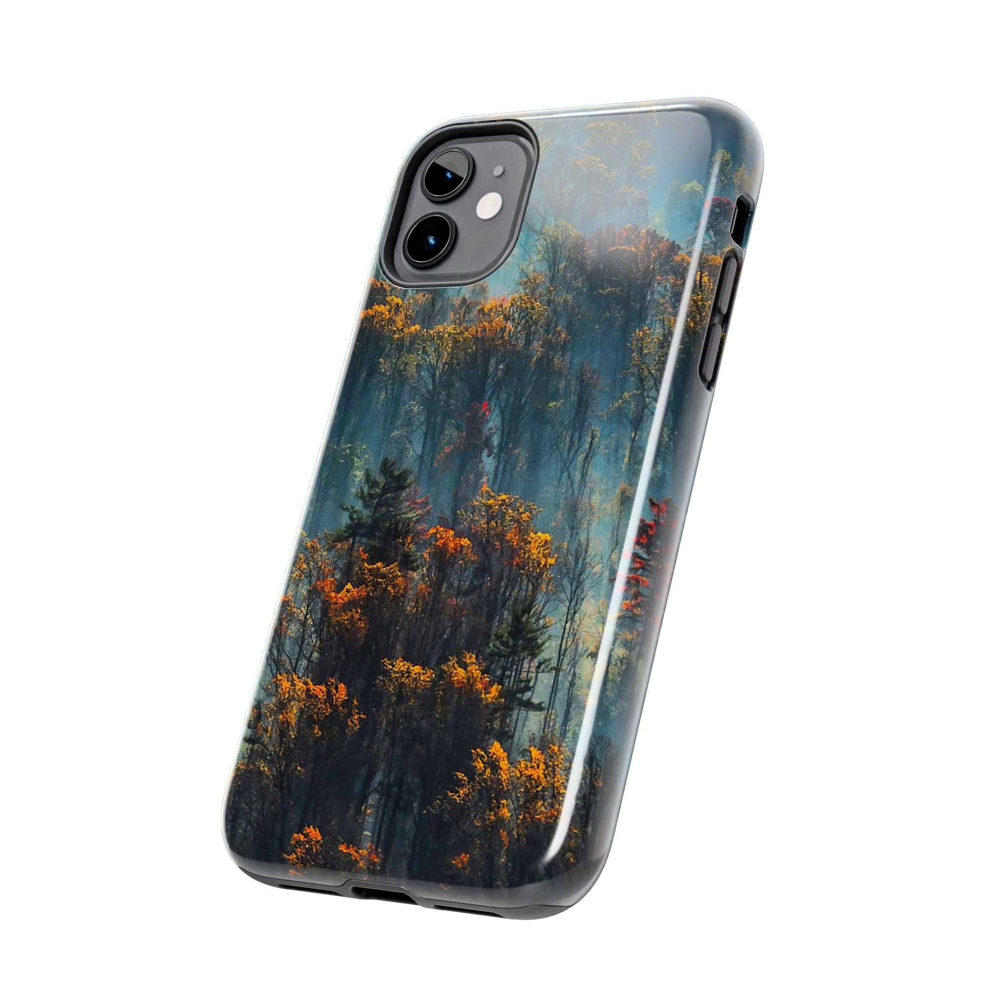 iphone-tough-case-misty-forrest-foggy-fall-iphone-covers-protective-smartphone-cover-nature-lover-gift-adventure-accessory
