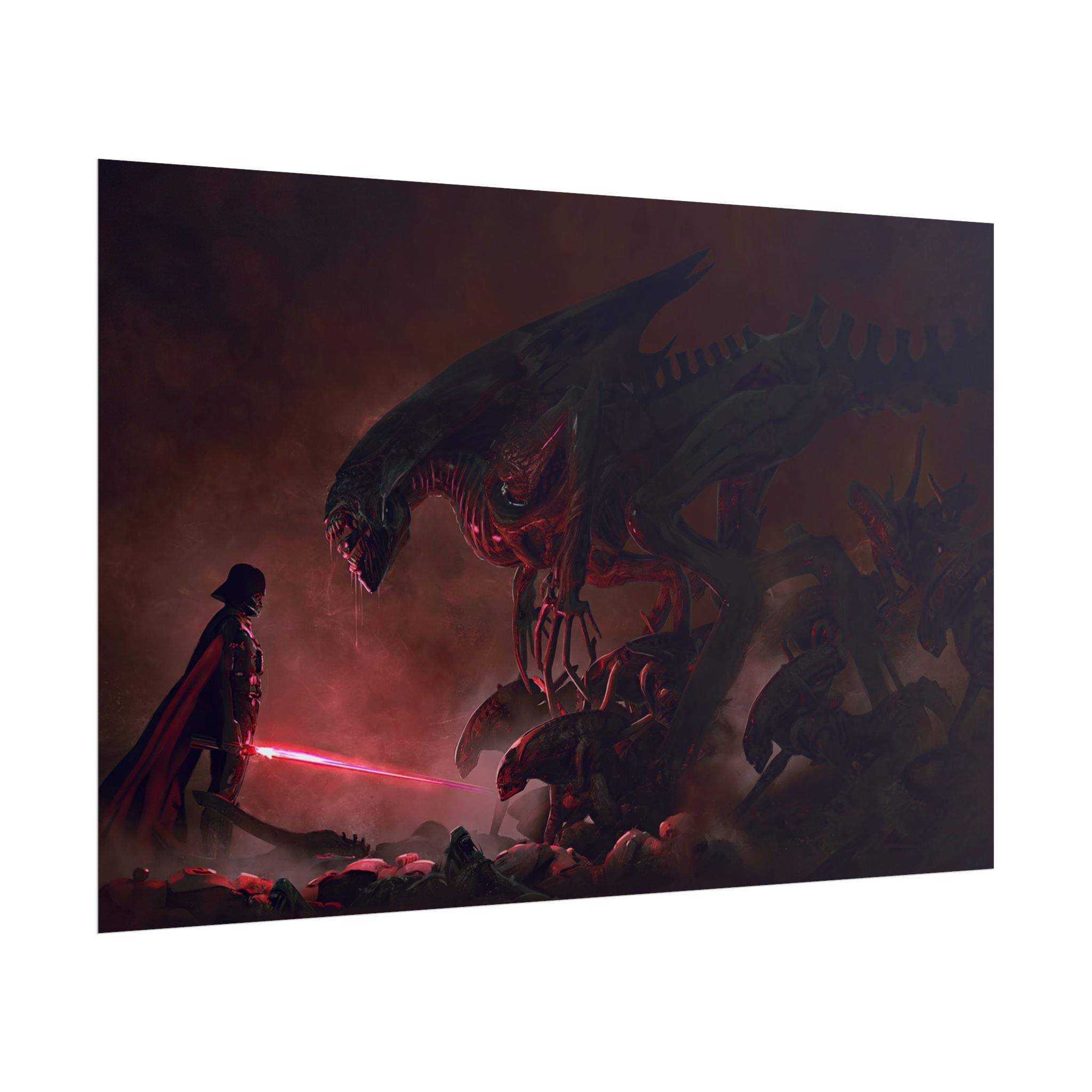 darth-vader-vs-aliens-xenomorph-poster-print-star-wars-fine-art-poster-wall-art-decor-home-office-decoration-sci-fi-fan