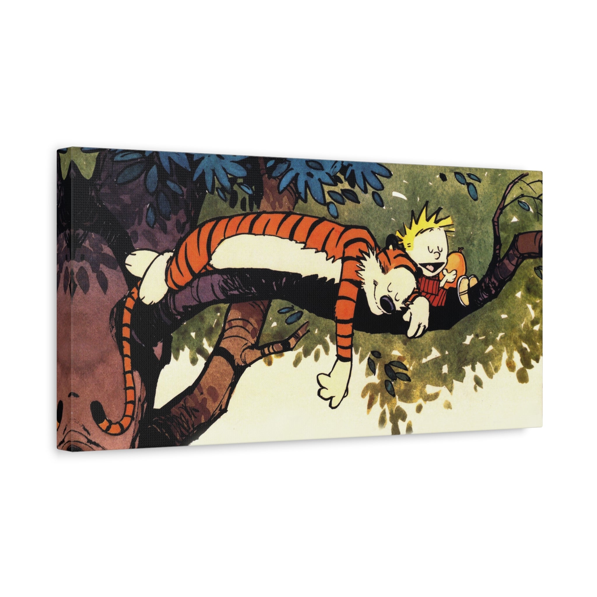 Calvin and Hobbes Canvas Wall Art - Nostalgic Comic Book Poster for Kids Room & Nursery Room Decor - Adventure Theme Print