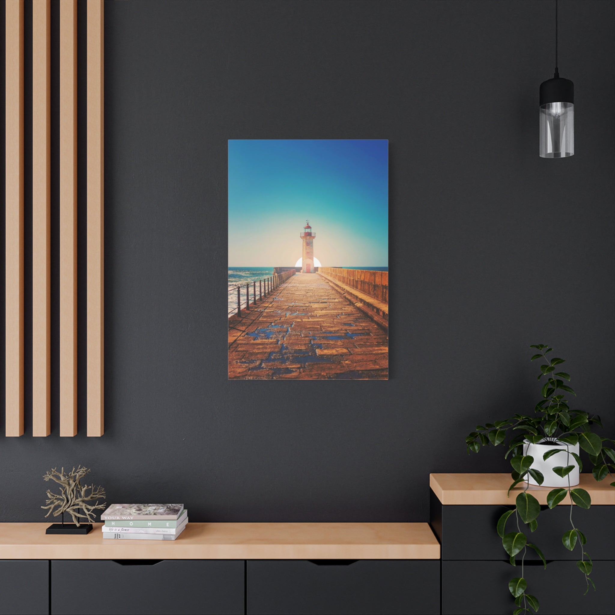 canvas-print-lighthouse-on-rock-matte-canvas-stretched-1-25-inch-coastal-wall-art-nautical-decor-beach-house-decoration-seasi