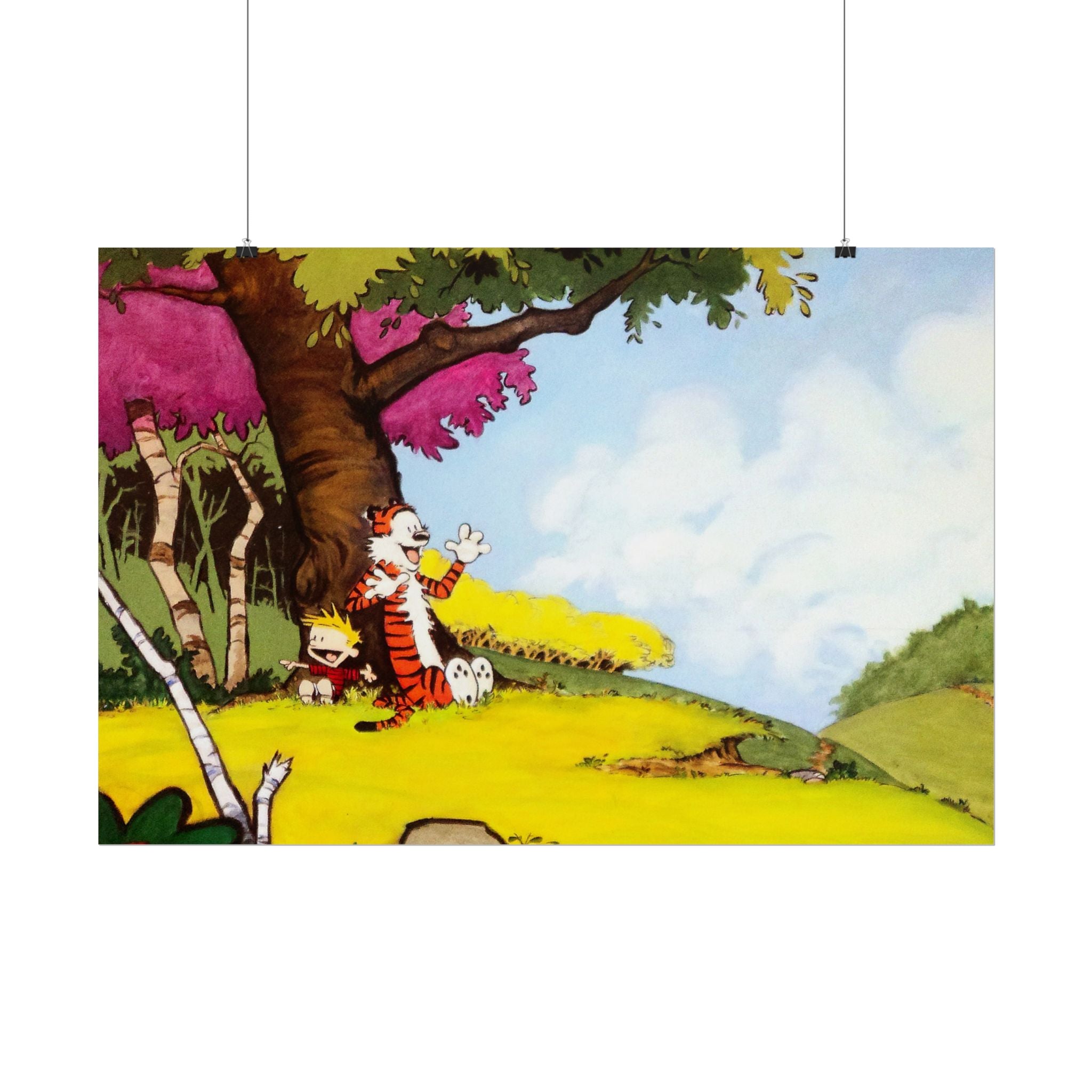 Calvin and Hobbes Poster Wall Art - Nostalgic Cartoon Wall Decor - Unique Birthday Gift for Fans - Timeless Comic Book Design
